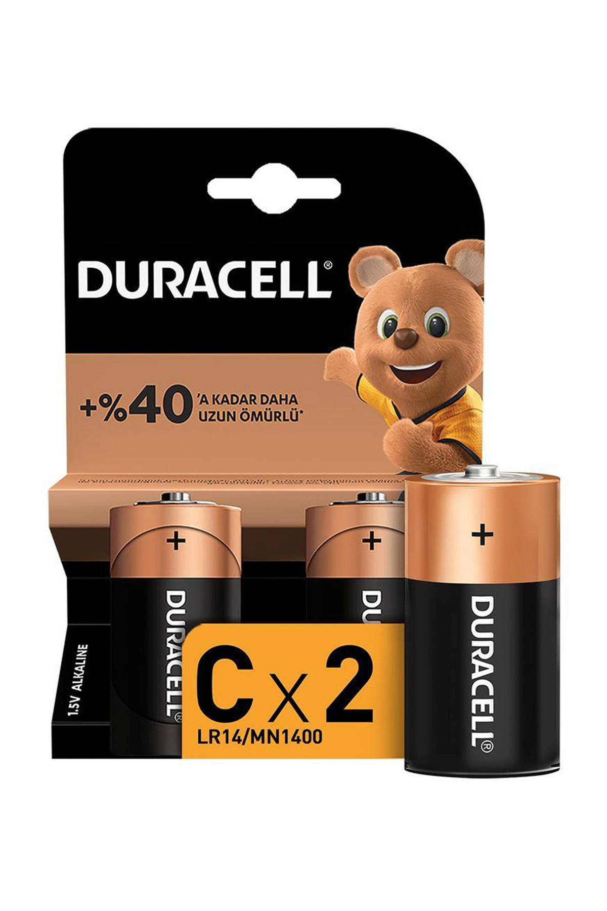 DURACELL ORTA PİL 2'Lİ KART(C BOY)