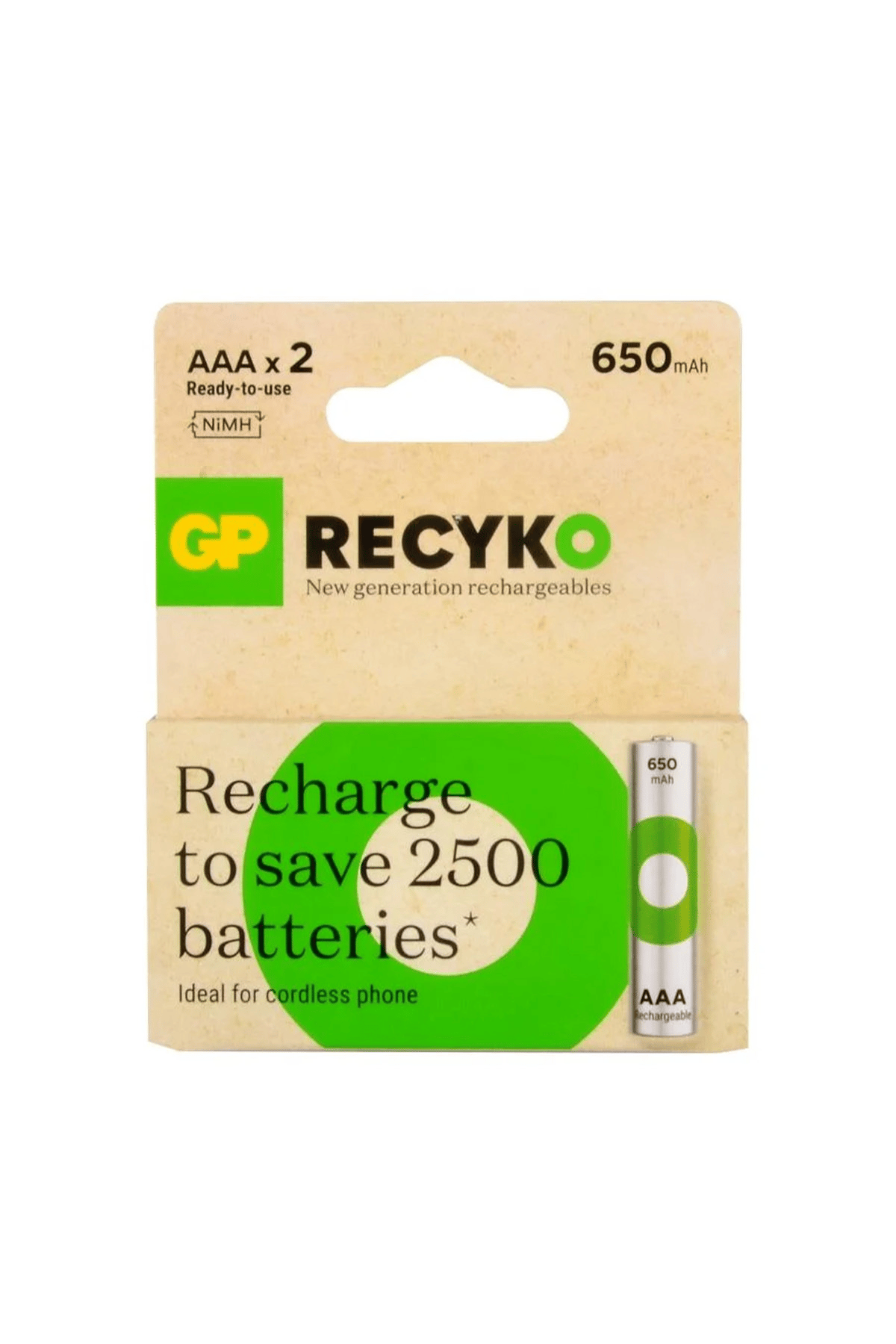 GP 650MAH İNCE PİL 2'Lİ KART