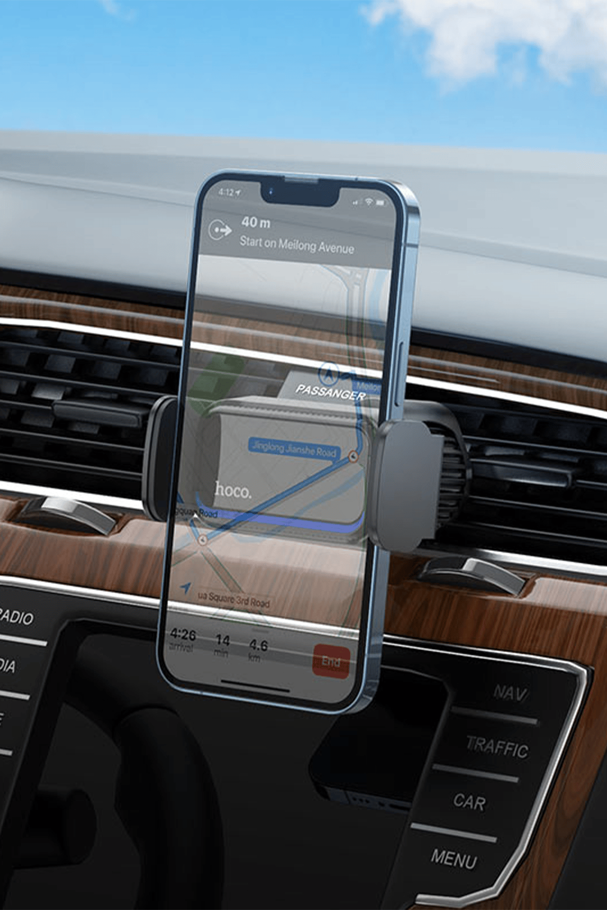 HOCO CA201 ELEKTRİKLİ ARAÇ TELEFON TUTUCU