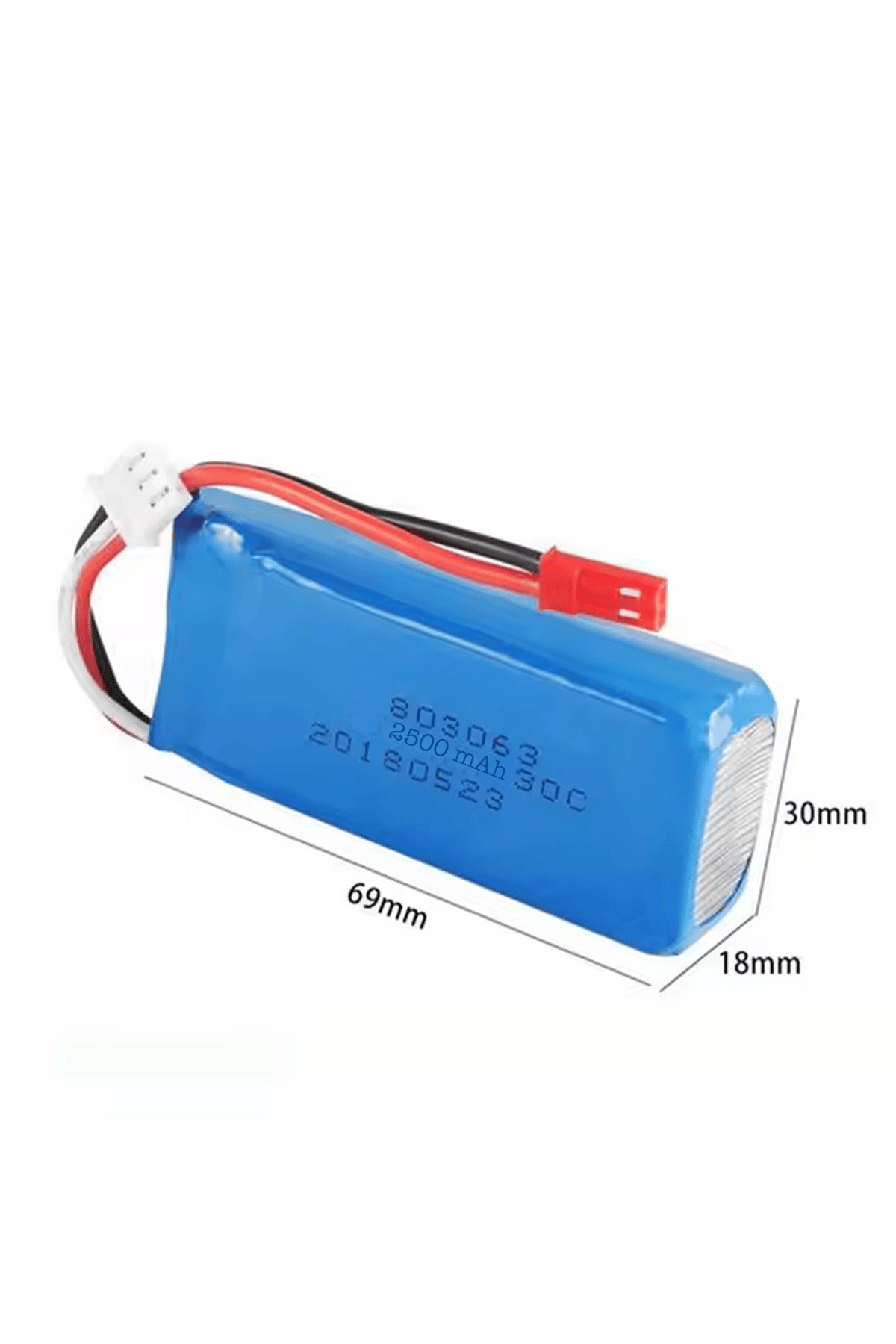 Lityum Polimer Pil 3.7V 2500mAh Çok Amaçlı Soketli Batarya 803063