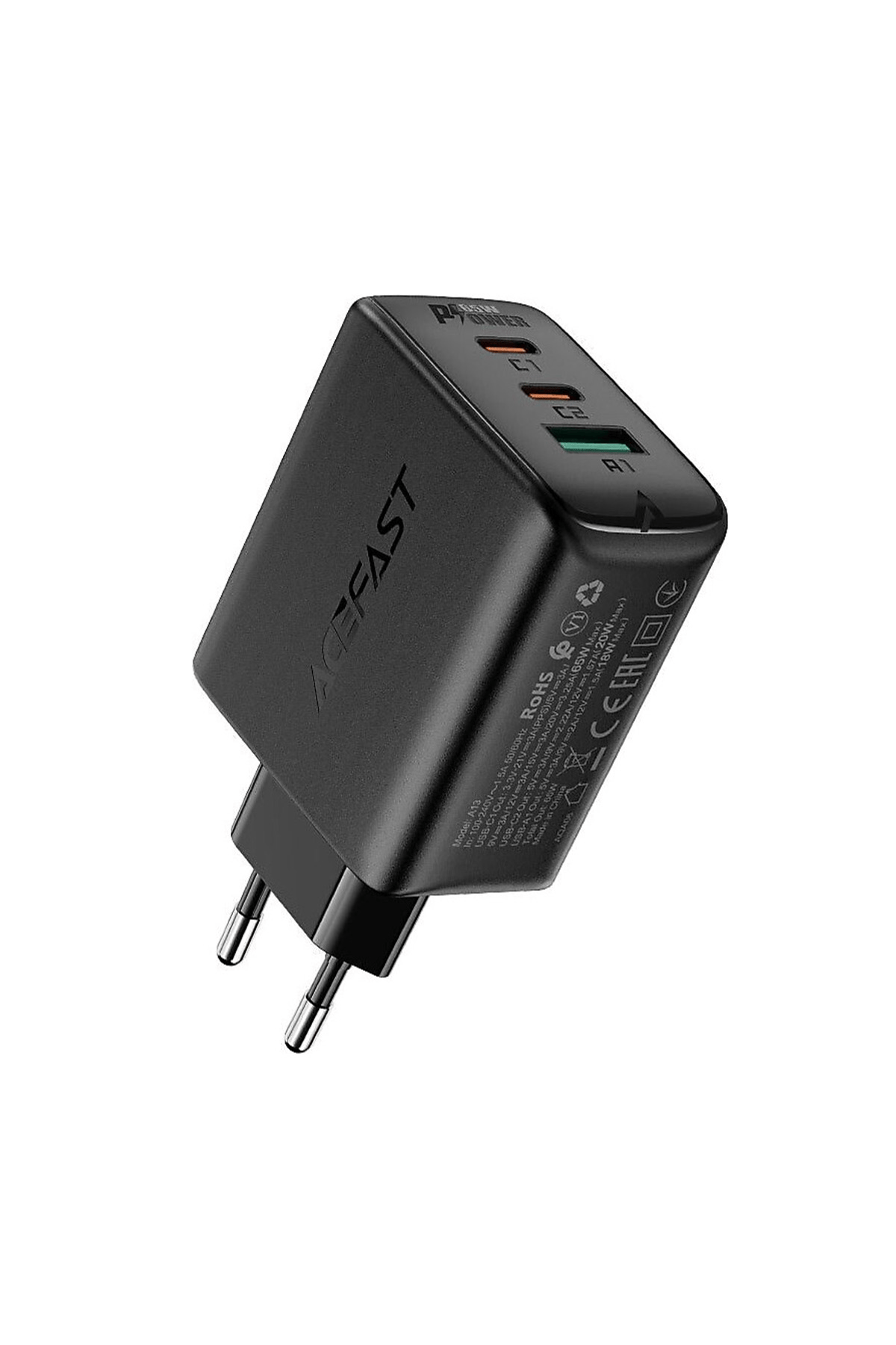 ŞARJ ALETİ ACEFAST A13 PD65W SİYAH