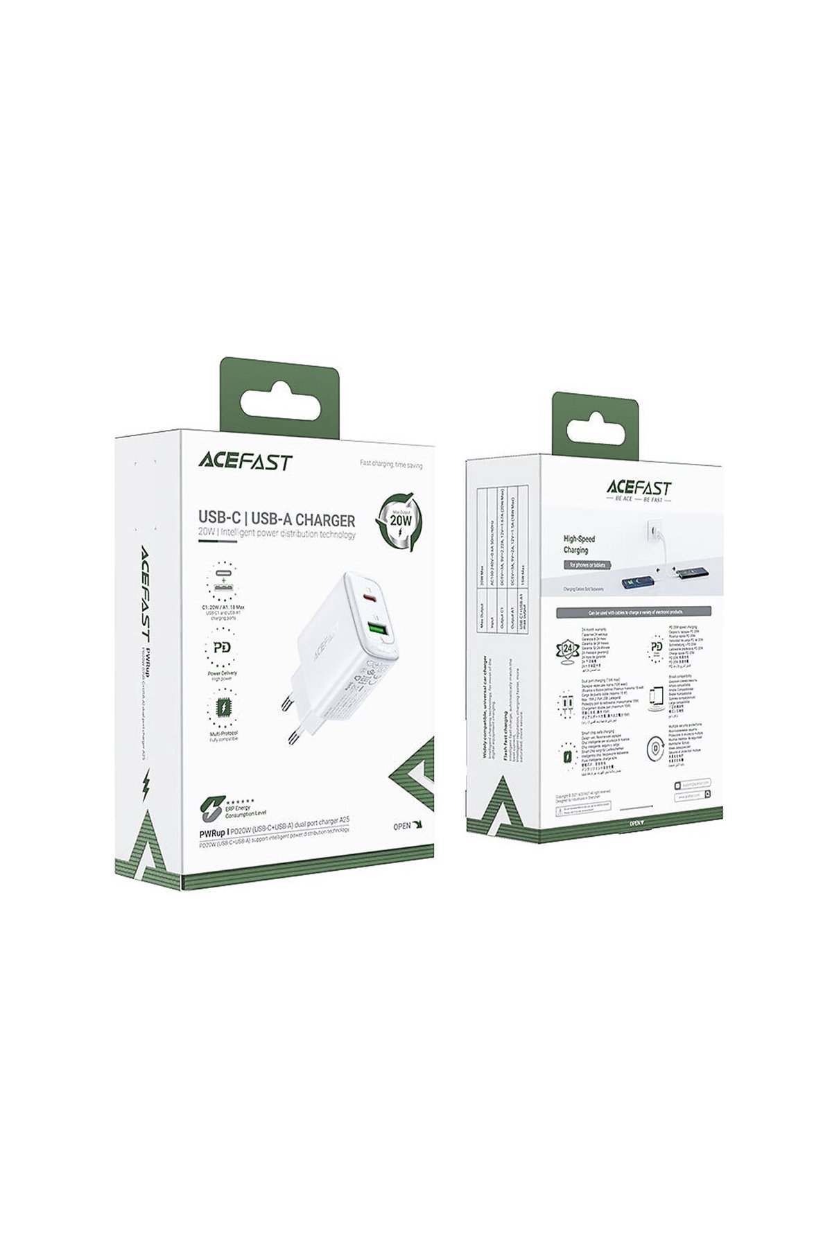 ŞARJ ALETİ ACEFAST A25 PD20W BEYAZ
