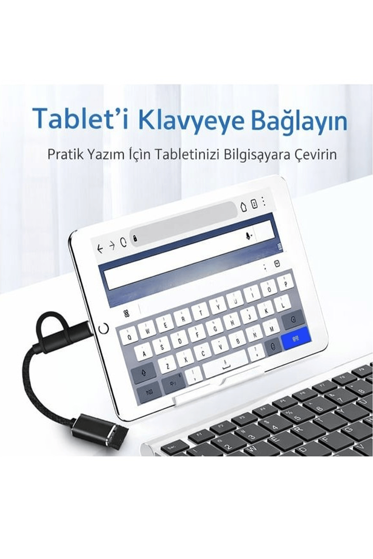TE-DOS TD-C3301 2İN1 USB TO MİKRO TYPE-C DÖNÜŞTÜRÜCÜ APARAT SİYAH