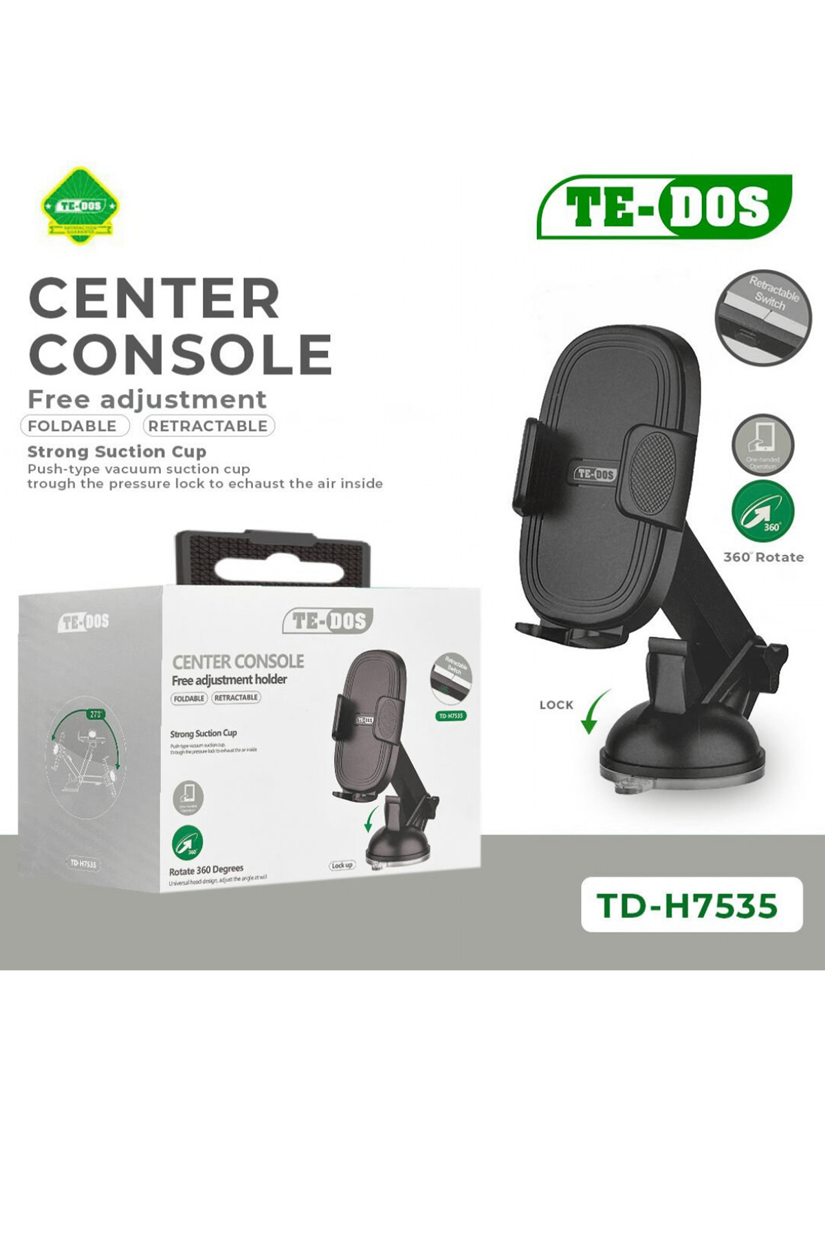 TE-DOS TD-H7535 ARAÇ KONSOL TELEFON TUTUCU