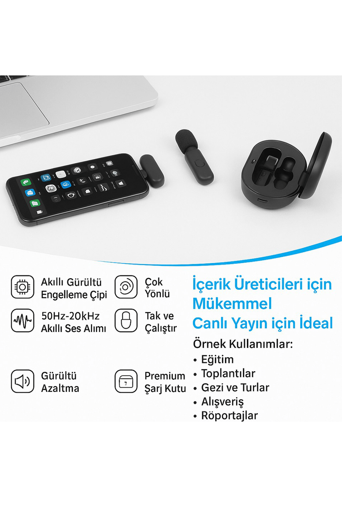 TE-DOS TD-M3311IP İOS KABLOSUZ MİKROFON
