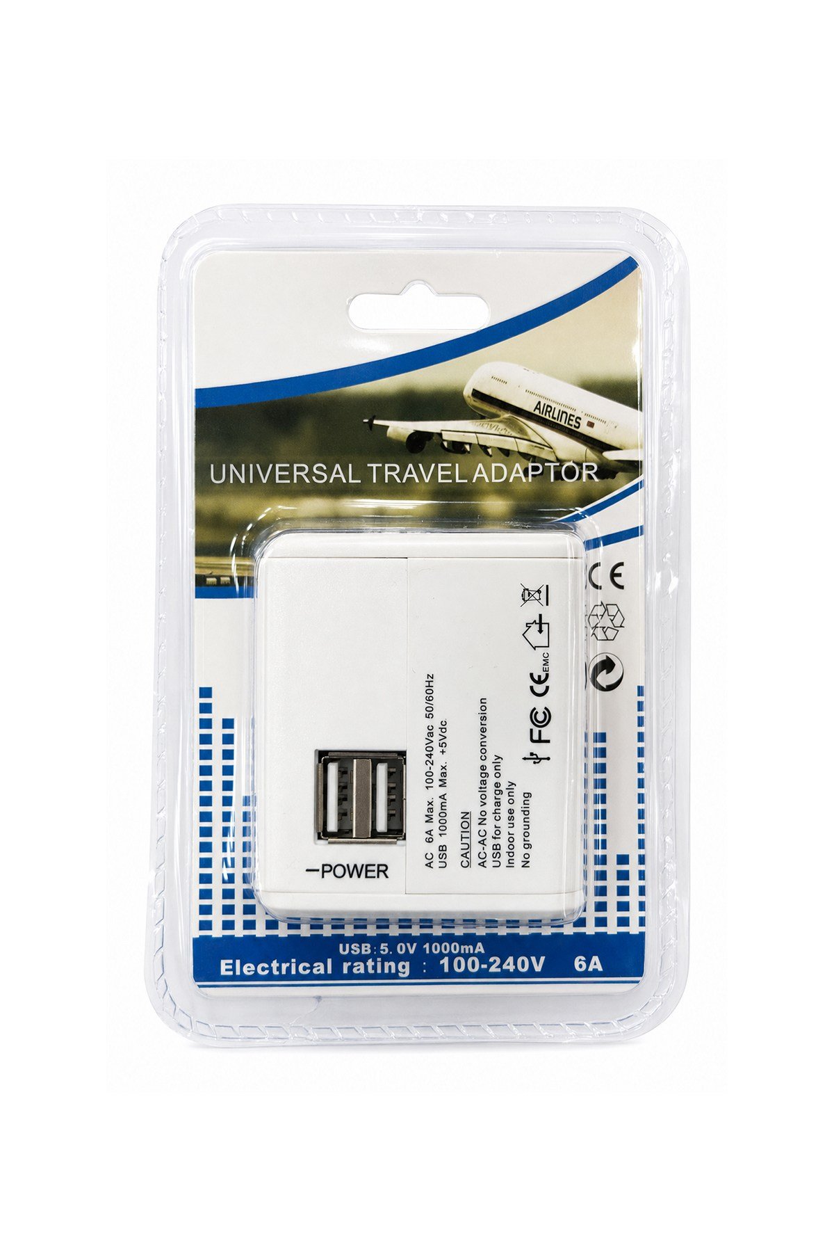 Universal Seyahat Adaptörü USB 5.0V 1000mA
