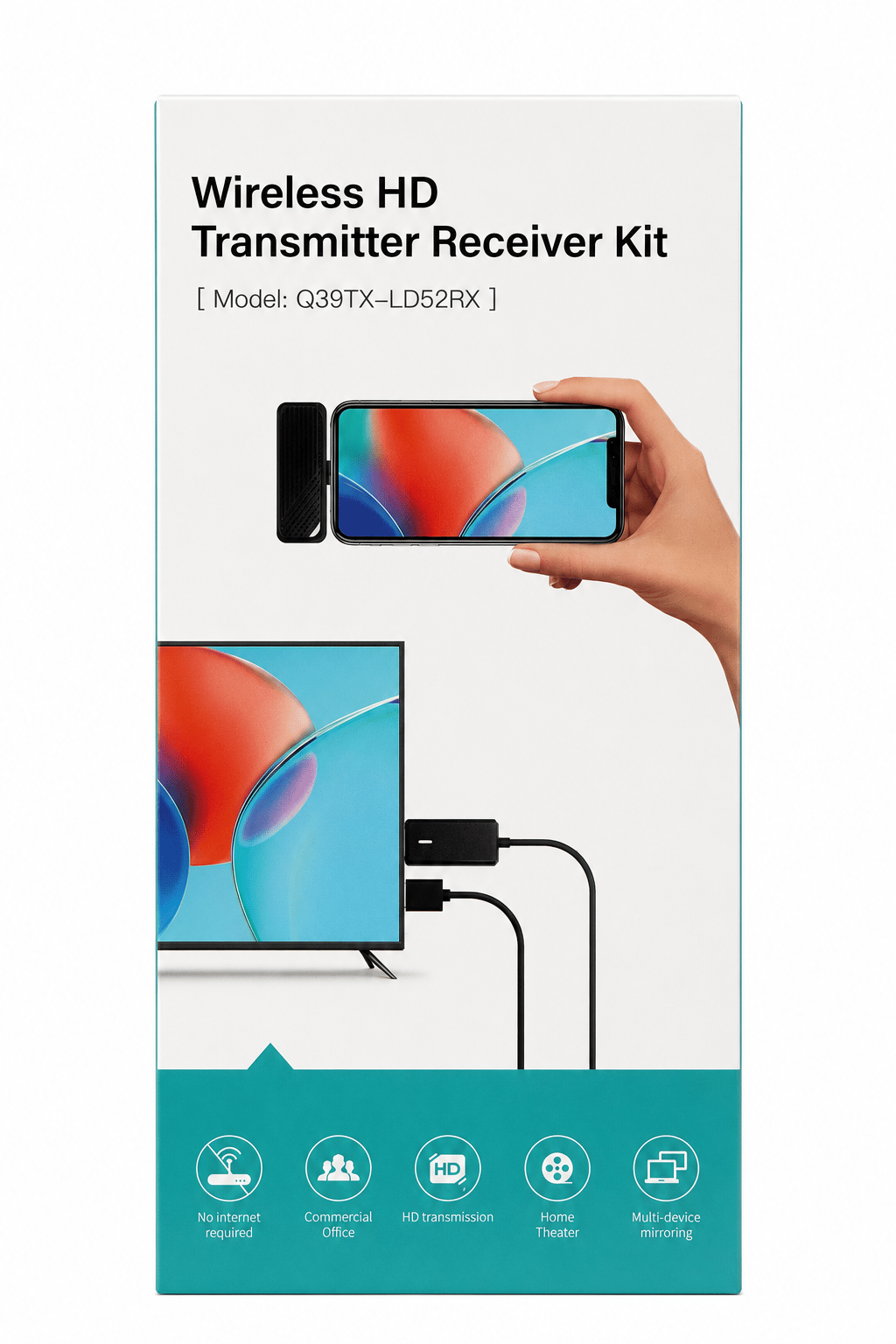 Wireless HD Kablosuz Görüntü Aktarım ve Ekran Yansıtma Seti