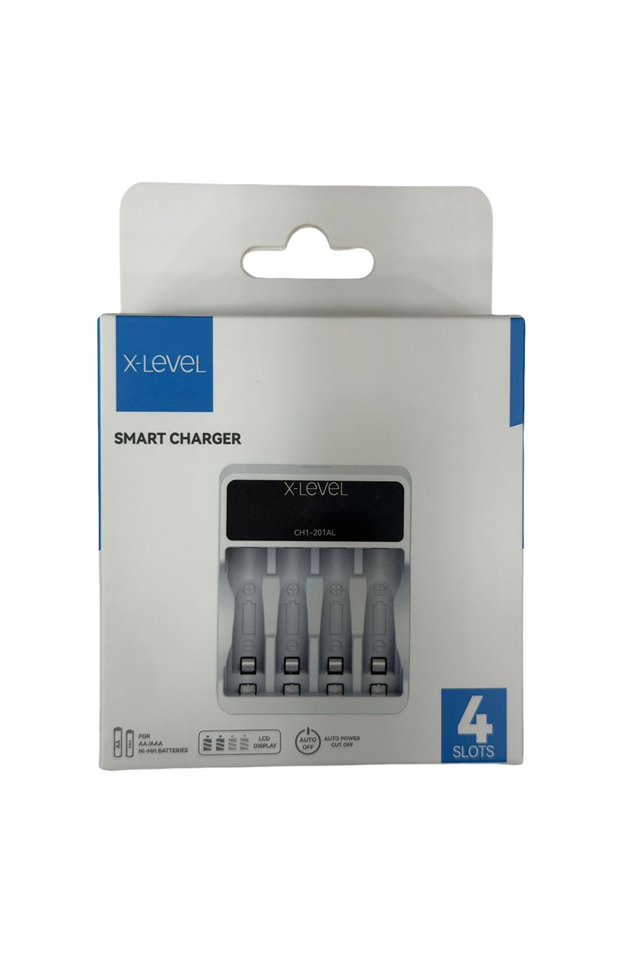 XLevel AA kalem ve AAA ince pil şarj cihazı Ekranlı modeli