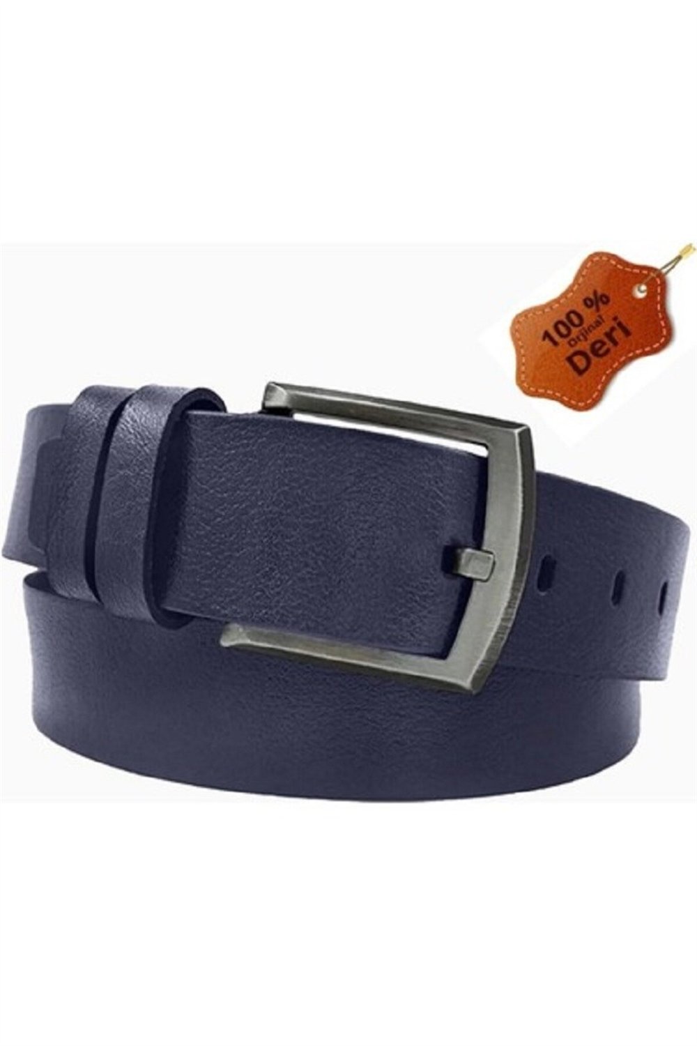 %100 Hakiki Manda Derisi Kalın Kaliteli Tokalı Kemer – 4.5 cm Genişlik - Kot Kemeri