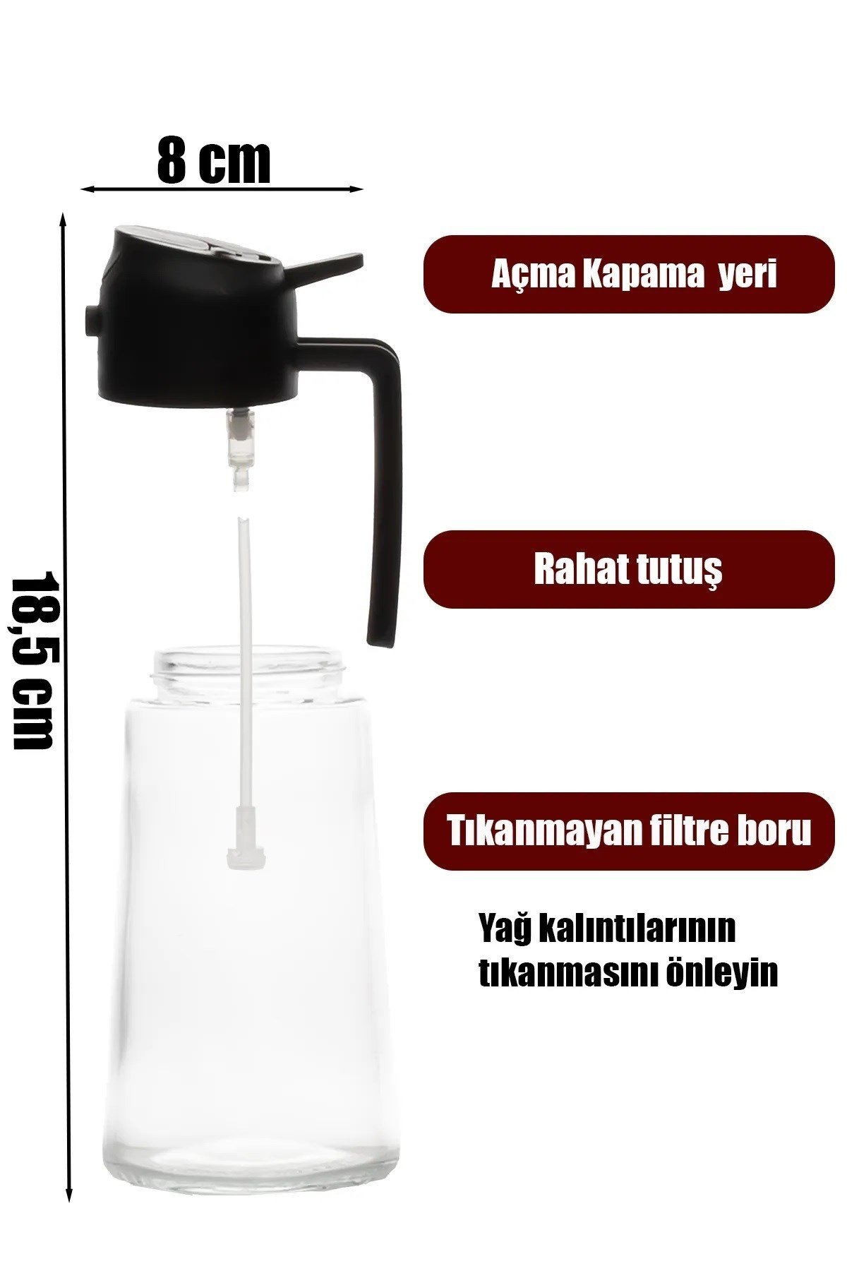 600 ml Sprey Ve Normal Dökme Yağdanlık Limon Sirke Sos Vs Püskürtücü Çok Amaçlı Cam Sprey Şişe