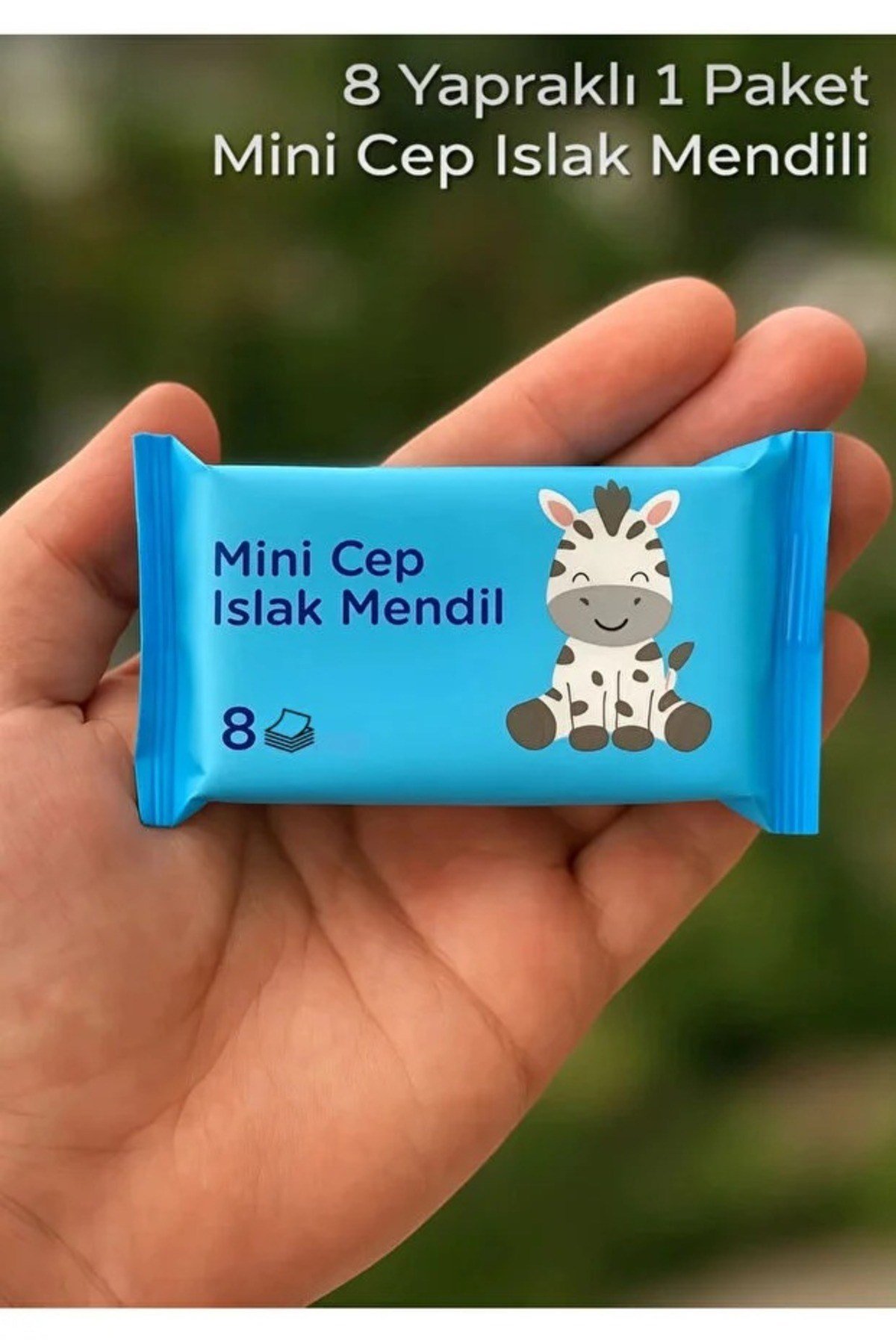 8 Mini Paket 8 Yapraklı Mini Cep Islak Mendili Toplam 64 adet Islak Mendil