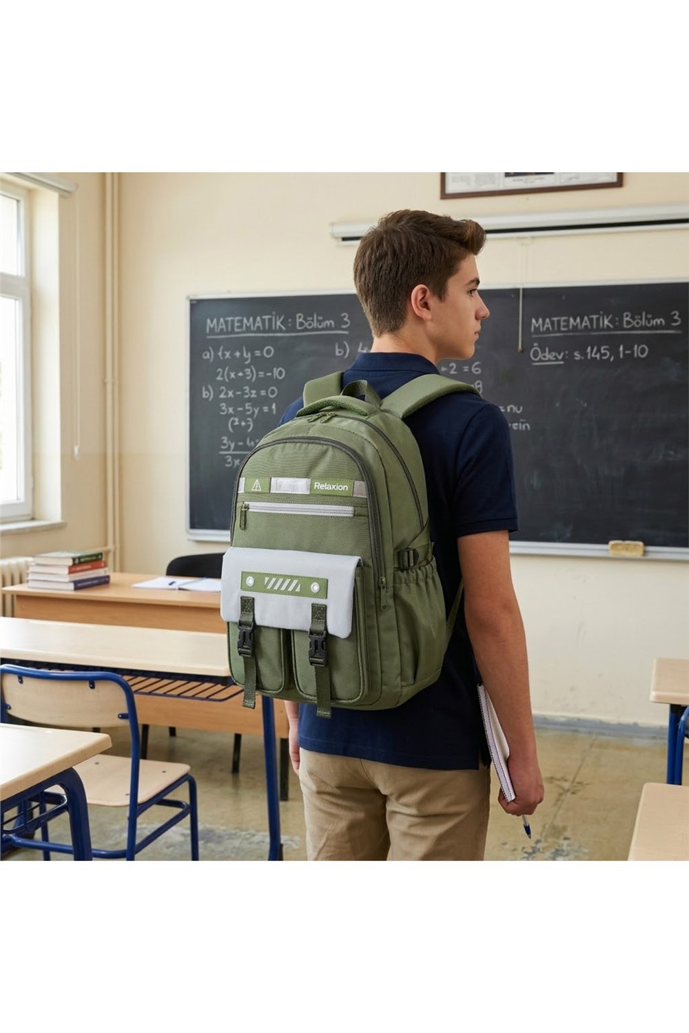Ergonomik Büyük Boy Çok Bölmeli Sırt-Omurga Destekli Lise Üniversite Günlük Seyahat Sırt Çantası