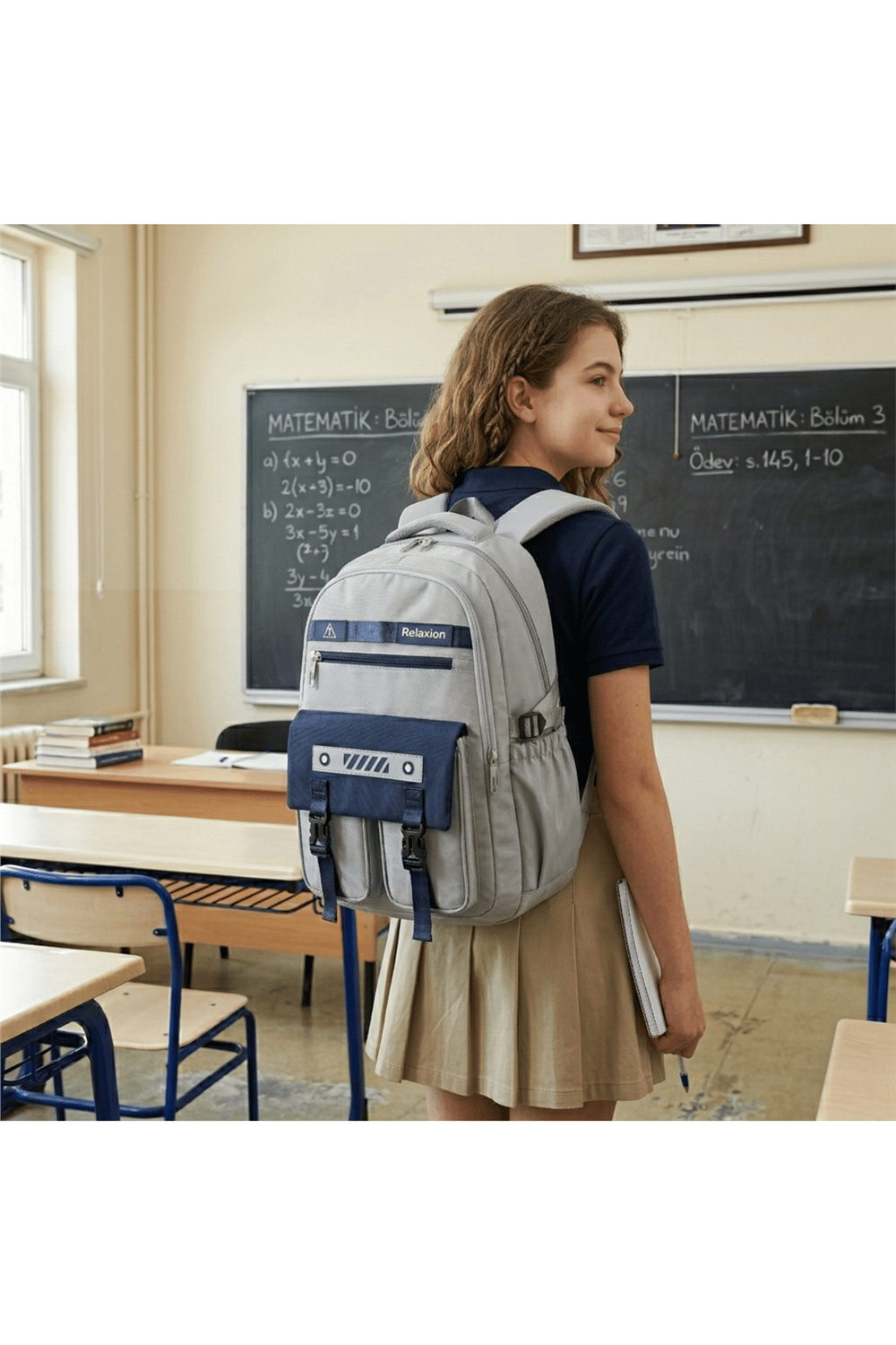 Ergonomik Büyük Boy Çok Bölmeli Sırt-Omurga Destekli Lise Üniversite Günlük Seyahat Sırt Çantası