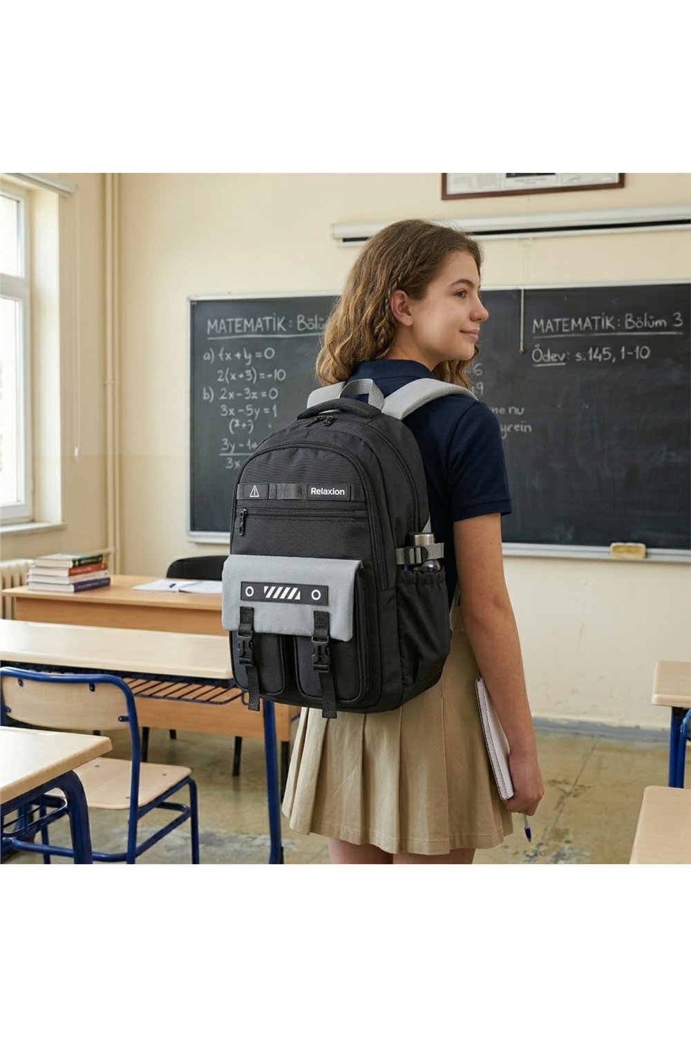 Ergonomik Büyük Boy Çok Bölmeli Sırt-Omurga Destekli Lise Üniversite Günlük Seyahat Sırt Çantası