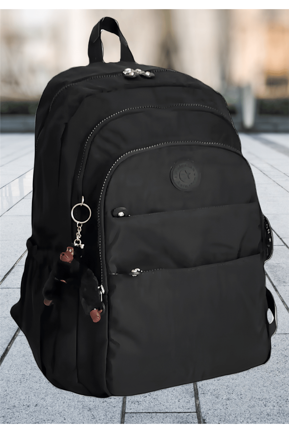 Relaxion Siyah Unisex Su Geçirmez Günlük Seyahat Laptop Notebook Spor Okul İçin Casual Sırt Çantası