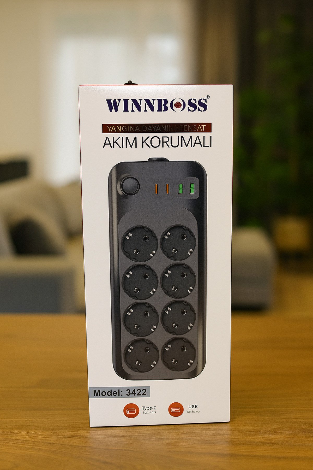 WINNBOSS 8’li Akım Korumalı Priz