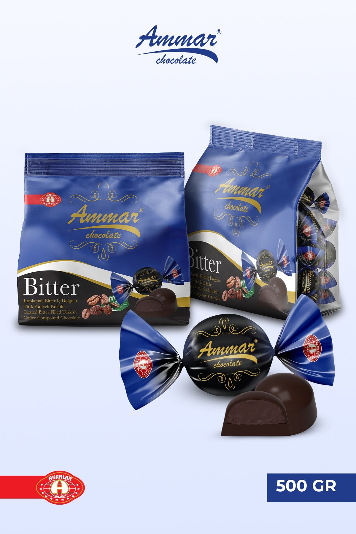 500 GR, Türk Kahvesi Dolgulu, %25 Kakao'lu, Bitter Çikolata Kaplamalı,Glutensiz, Bayramlık, İkramlık
