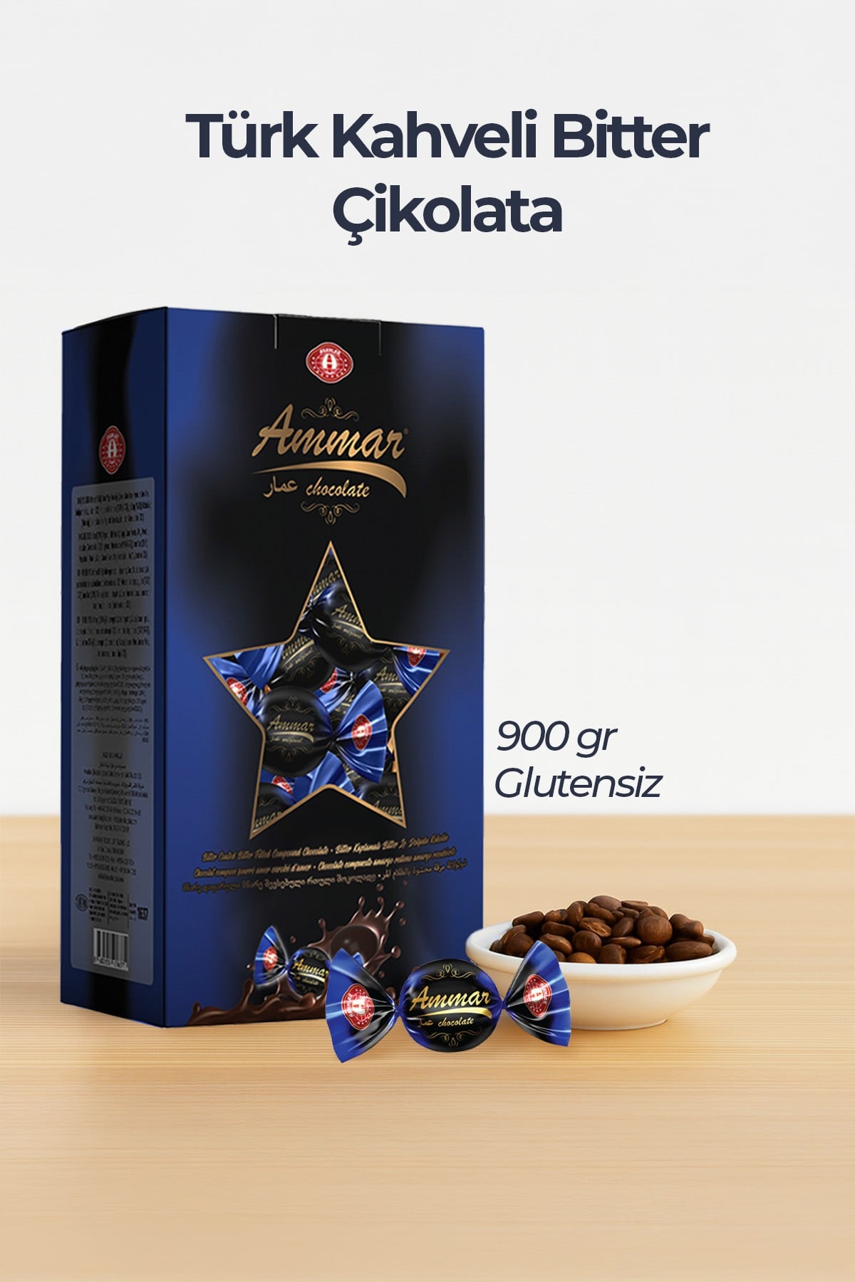 900 GR, Türk Kahvesi Dolgulu, %25 Kakao'lu, Bitter Çikolata Kaplamalı,Glutensiz, Bayramlık, İkramlık