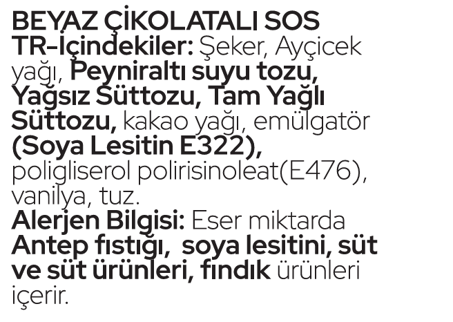 Gerçek Beyaz Çikolatalı Sos (Glutensiz) 330 Gr Waffle & Pankek & Meyve & Kek & Tatlı & Dondurma