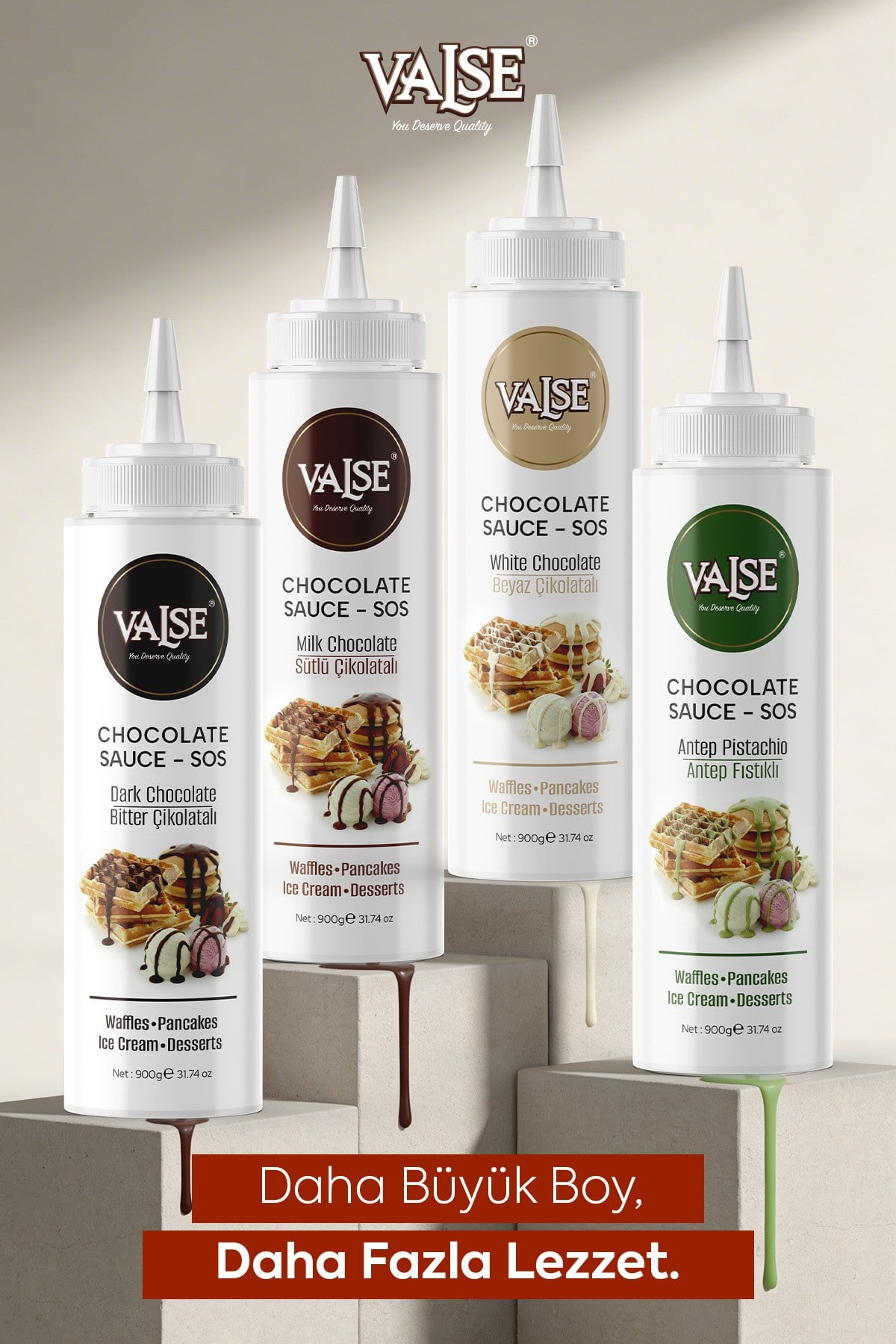 Gerçek Beyaz Çikolatalı Sos (Glutensiz) 900 Gr Waffle & Pankek & Meyve & Kek & Tatlı & Dondurma