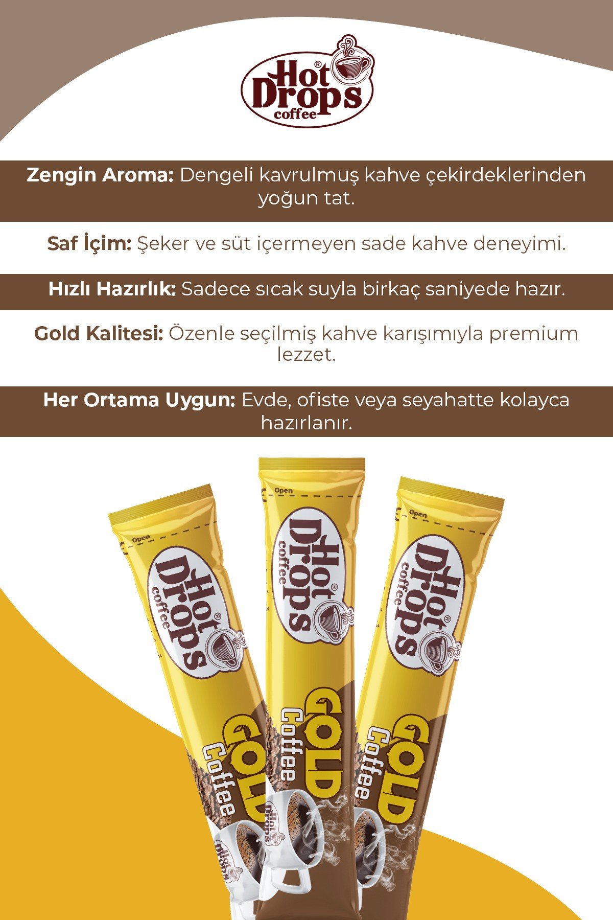 Gold Kahve (100GR) 50 Adet X 2 Gr Hazır Granül Kahve