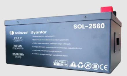 SOLİNVED 25.6 V 100Ah Lityum Akü