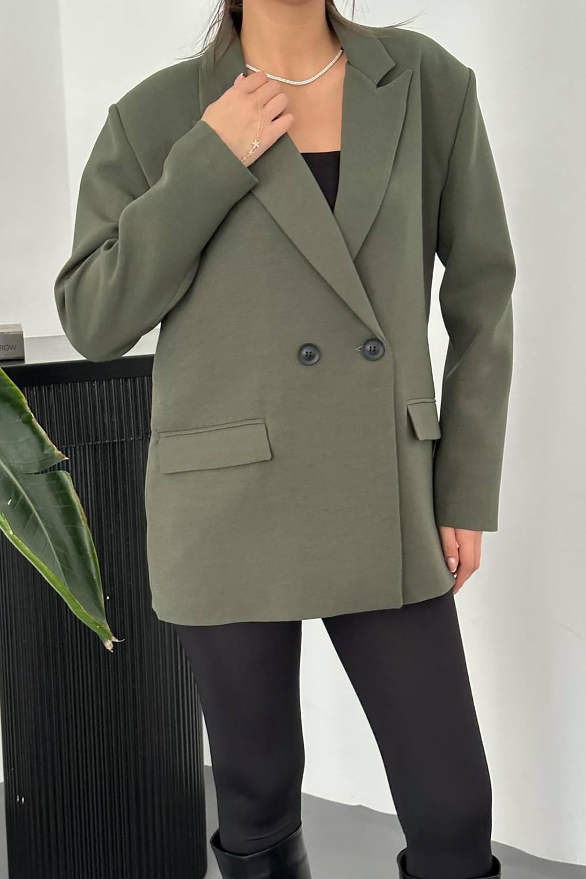 Toptan Haki Blazer Ceket