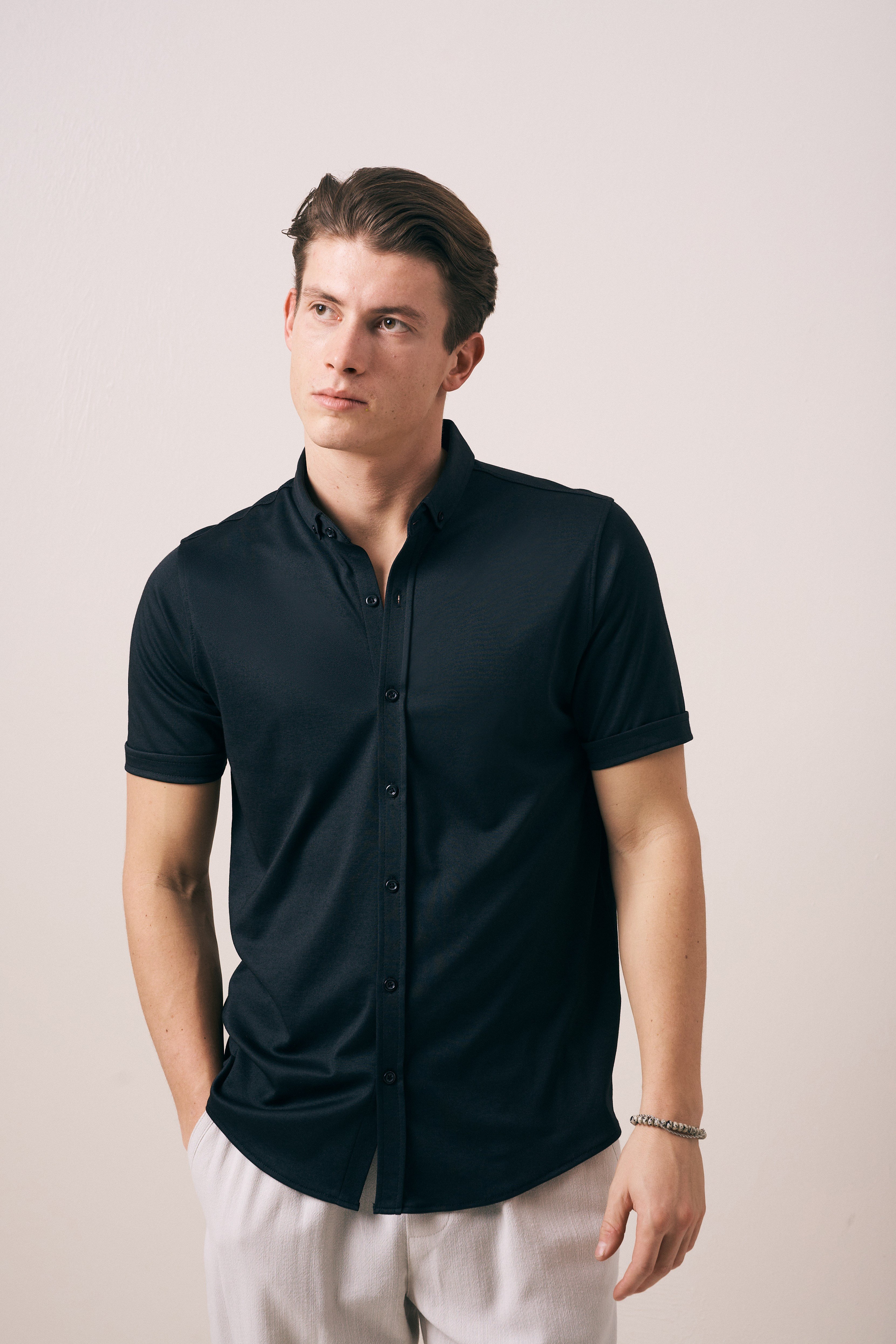 DOKULU REGULAR FIT PAMUKLU GÖMLEK