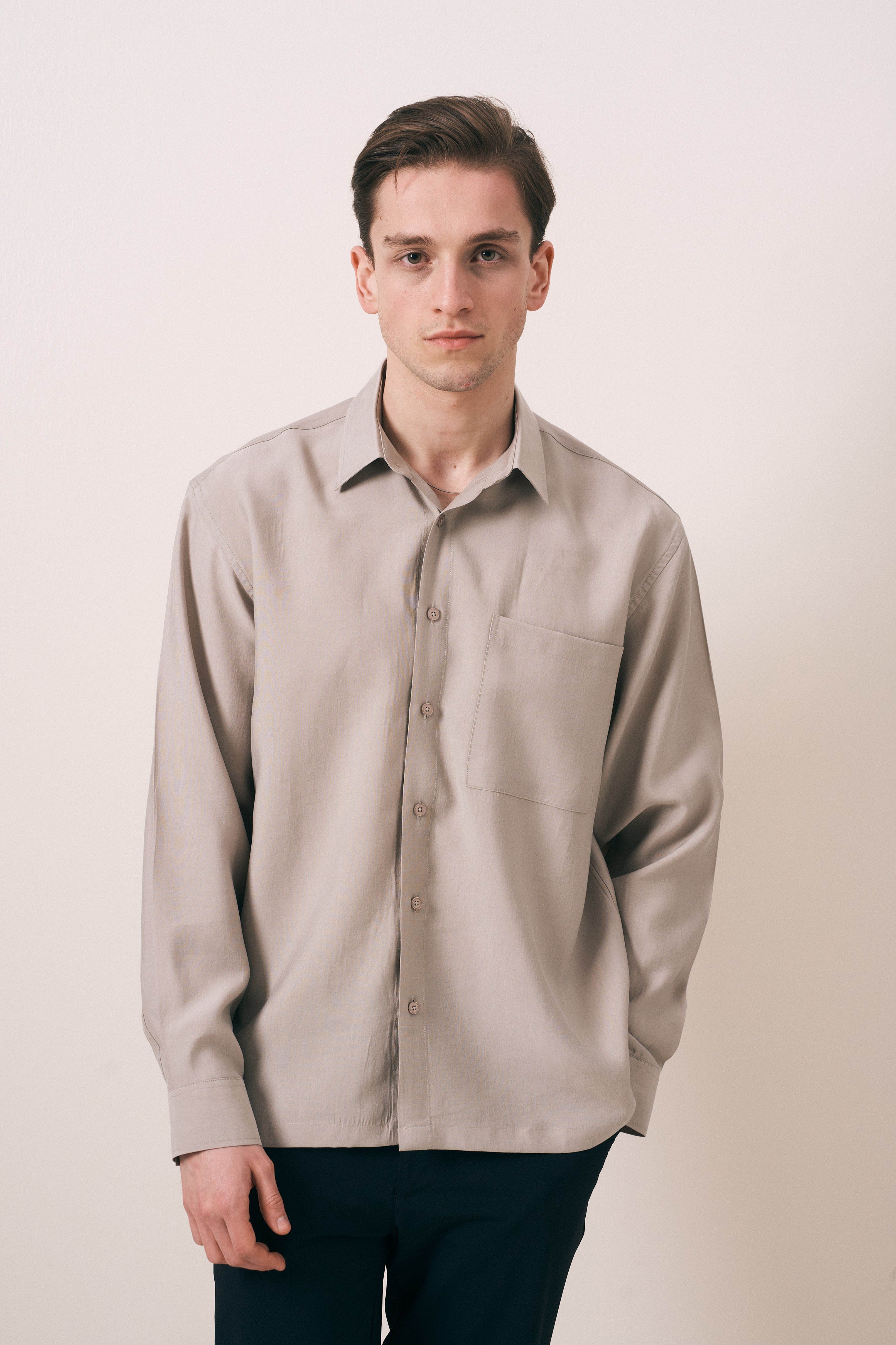 DÖKÜMLÜ OVERSIZE FIT TENSEL GÖMLEK