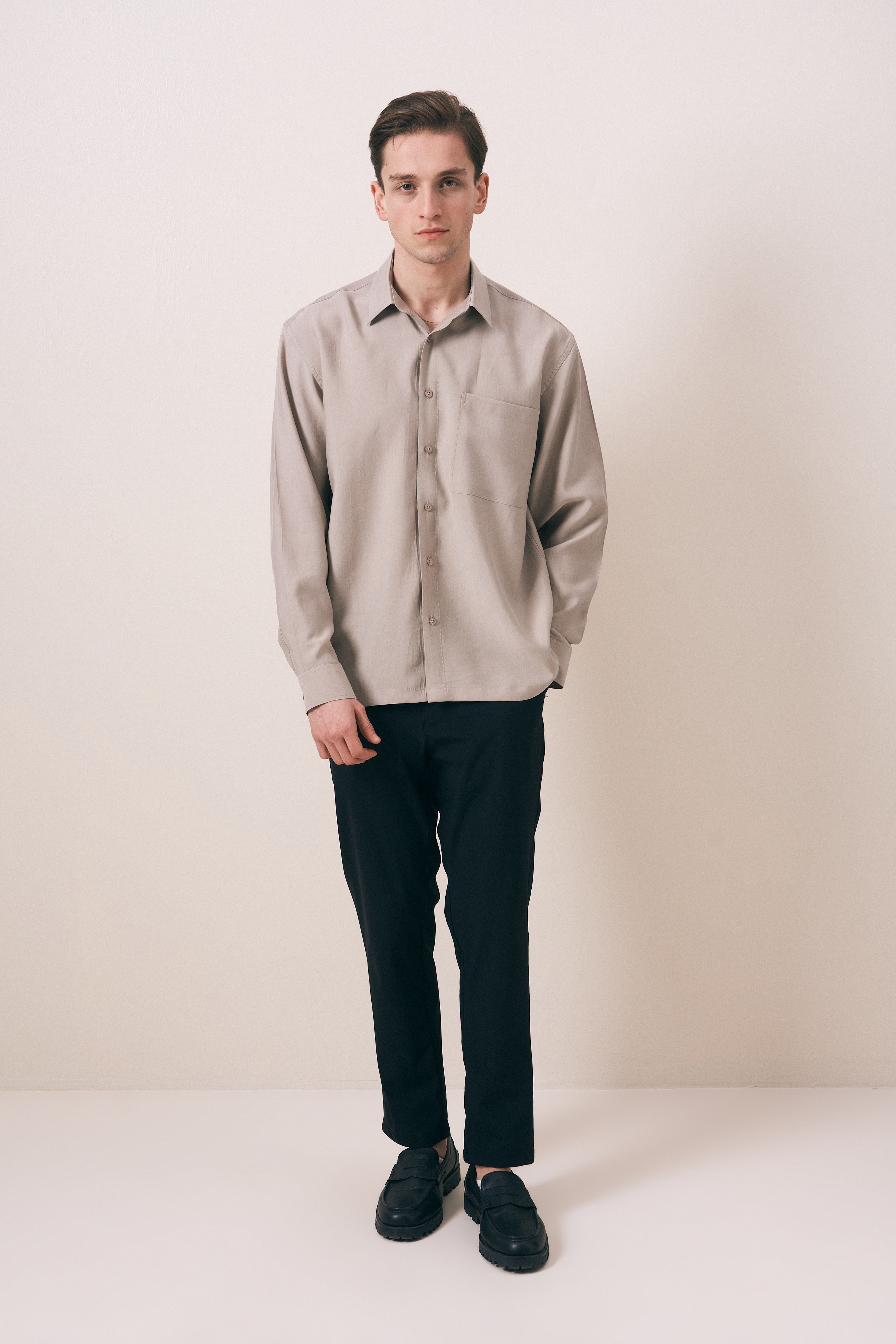 DÖKÜMLÜ OVERSIZE FIT TENSEL GÖMLEK