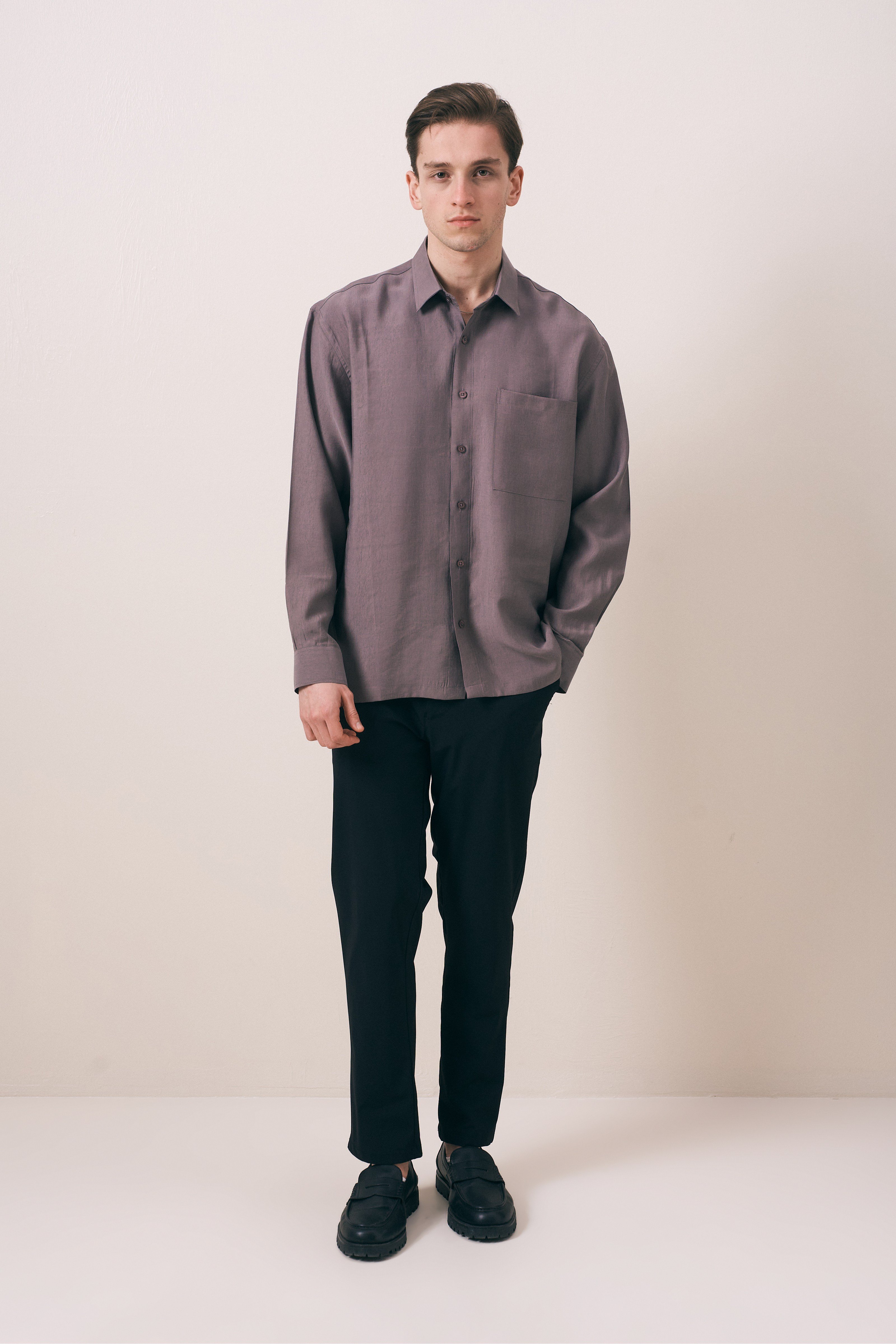 DÖKÜMLÜ OVERSIZE FIT TENSEL GÖMLEK