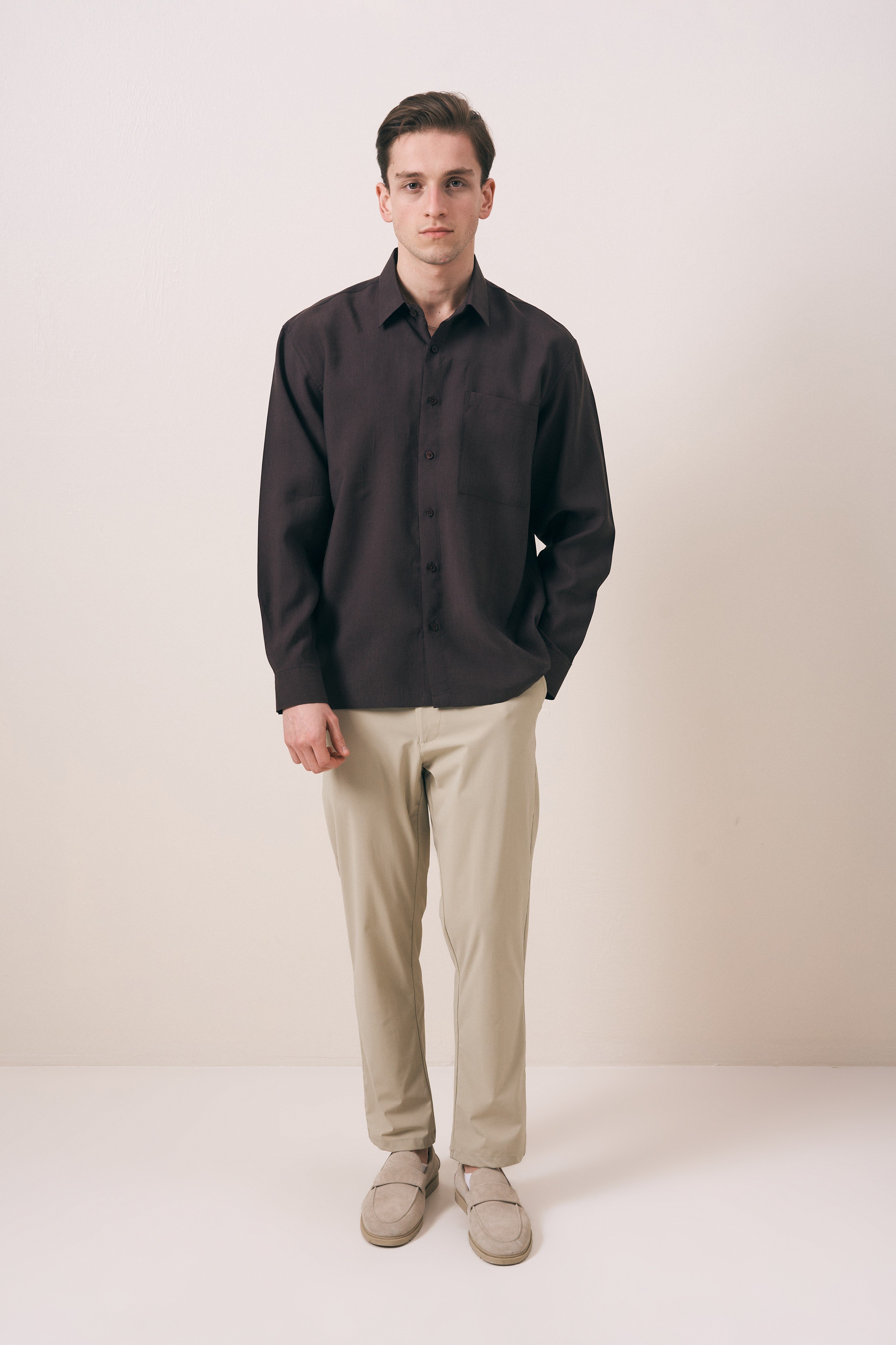 DÖKÜMLÜ OVERSIZE FIT TENSEL GÖMLEK