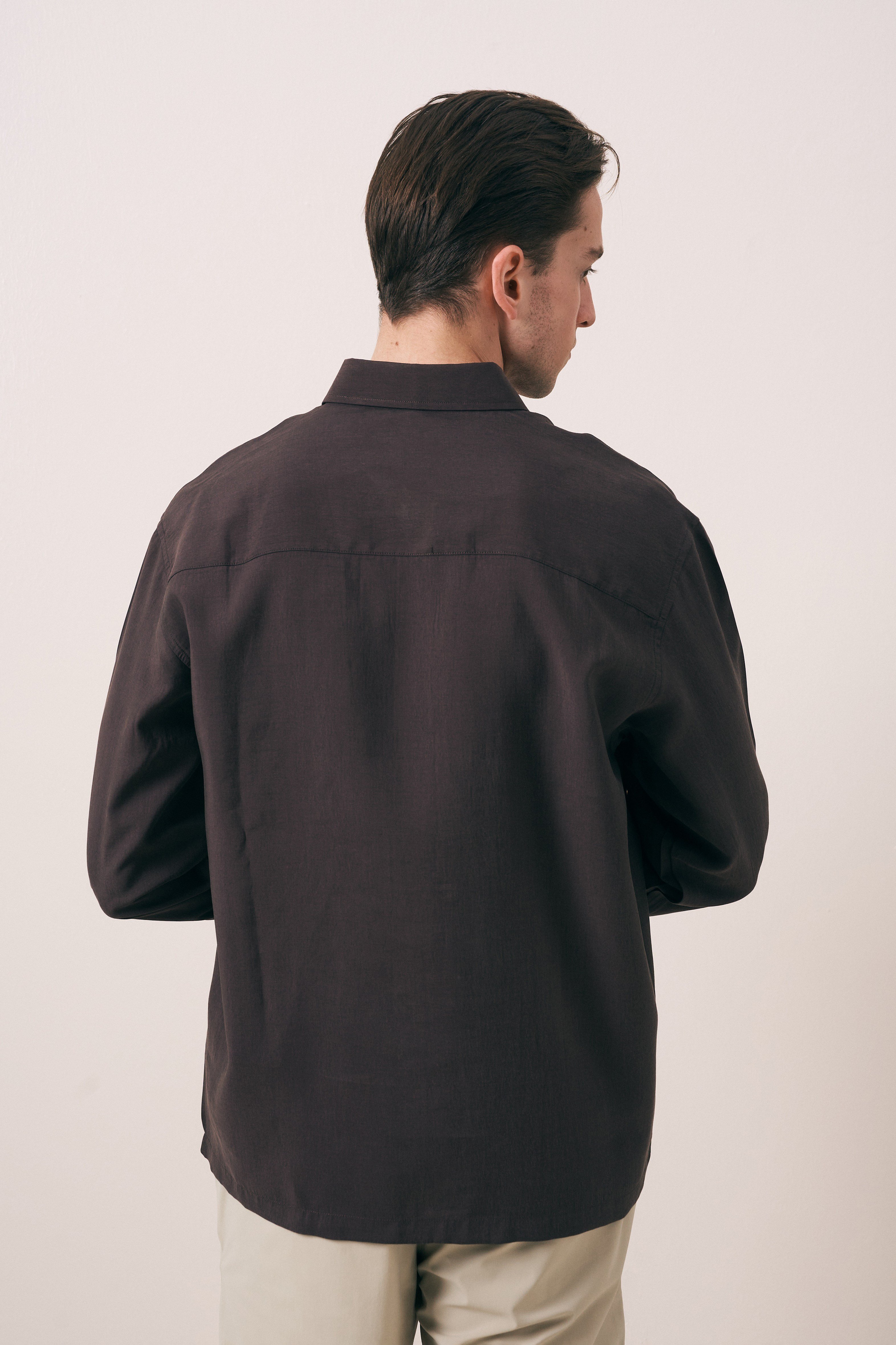DÖKÜMLÜ OVERSIZE FIT TENSEL GÖMLEK
