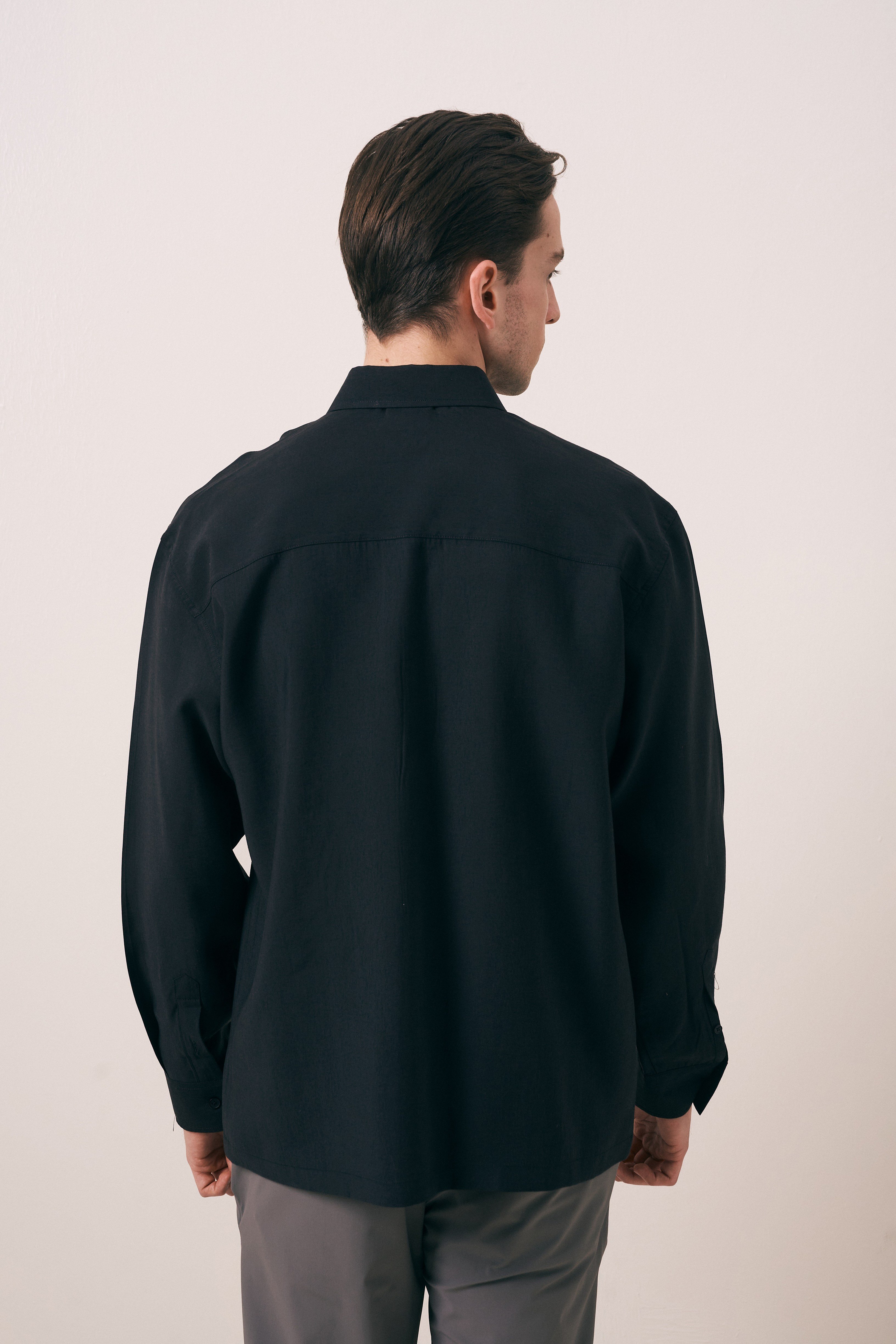 DÖKÜMLÜ OVERSIZE FIT TENSEL GÖMLEK
