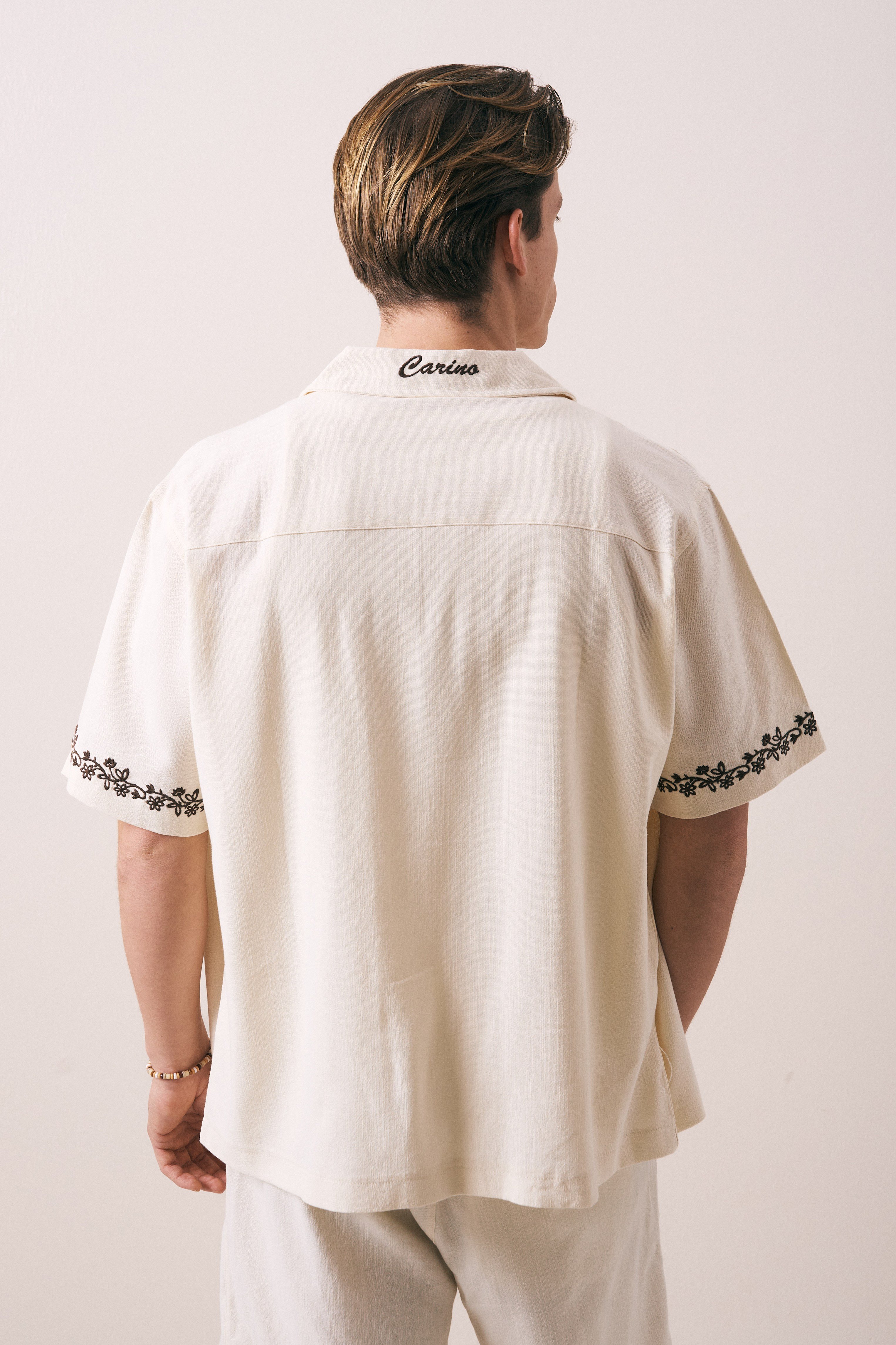 OVERSIZE FIT NAKIŞLI CEP DETAYLI GÖMLEK