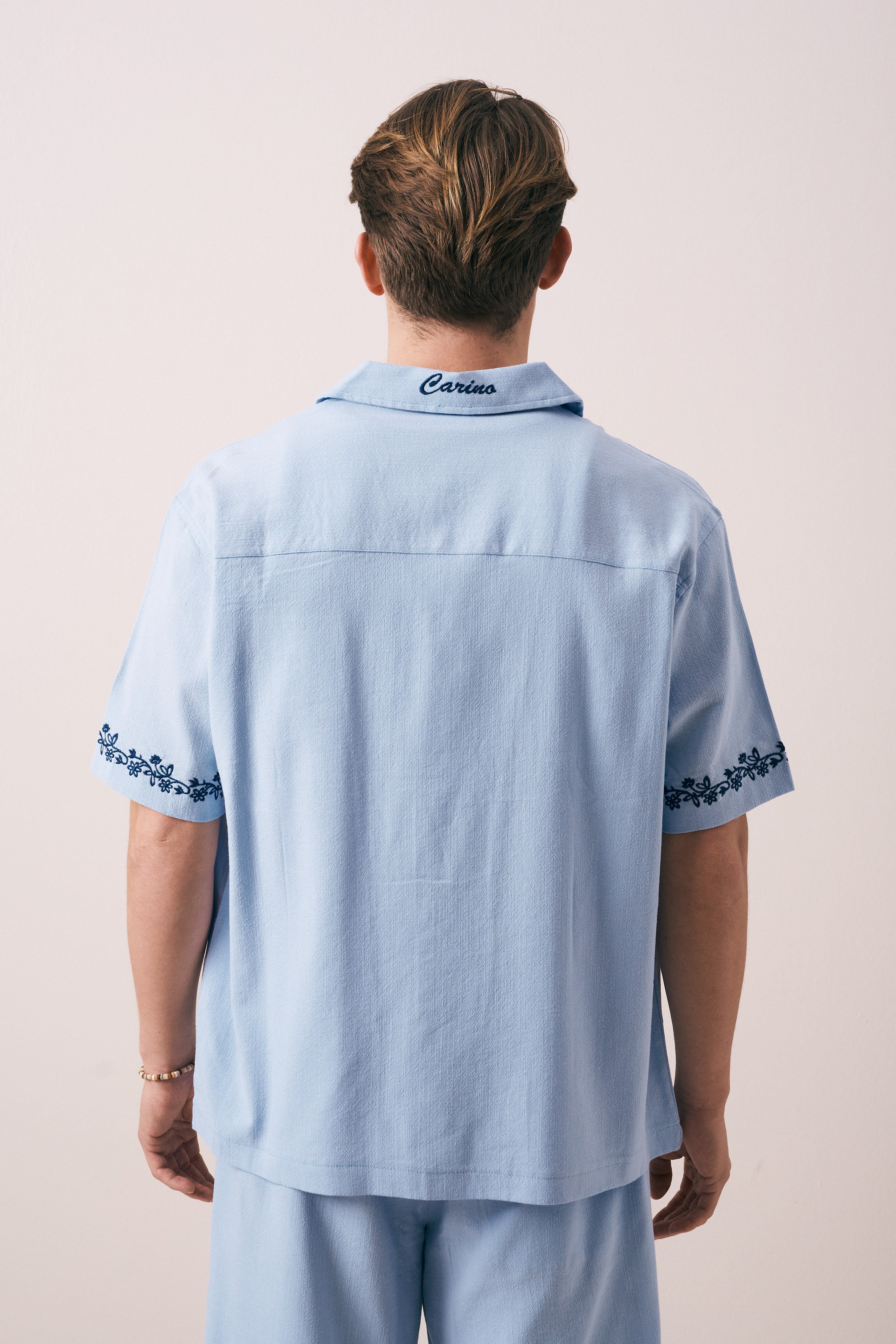 OVERSIZE FIT NAKIŞLI CEP DETAYLI GÖMLEK