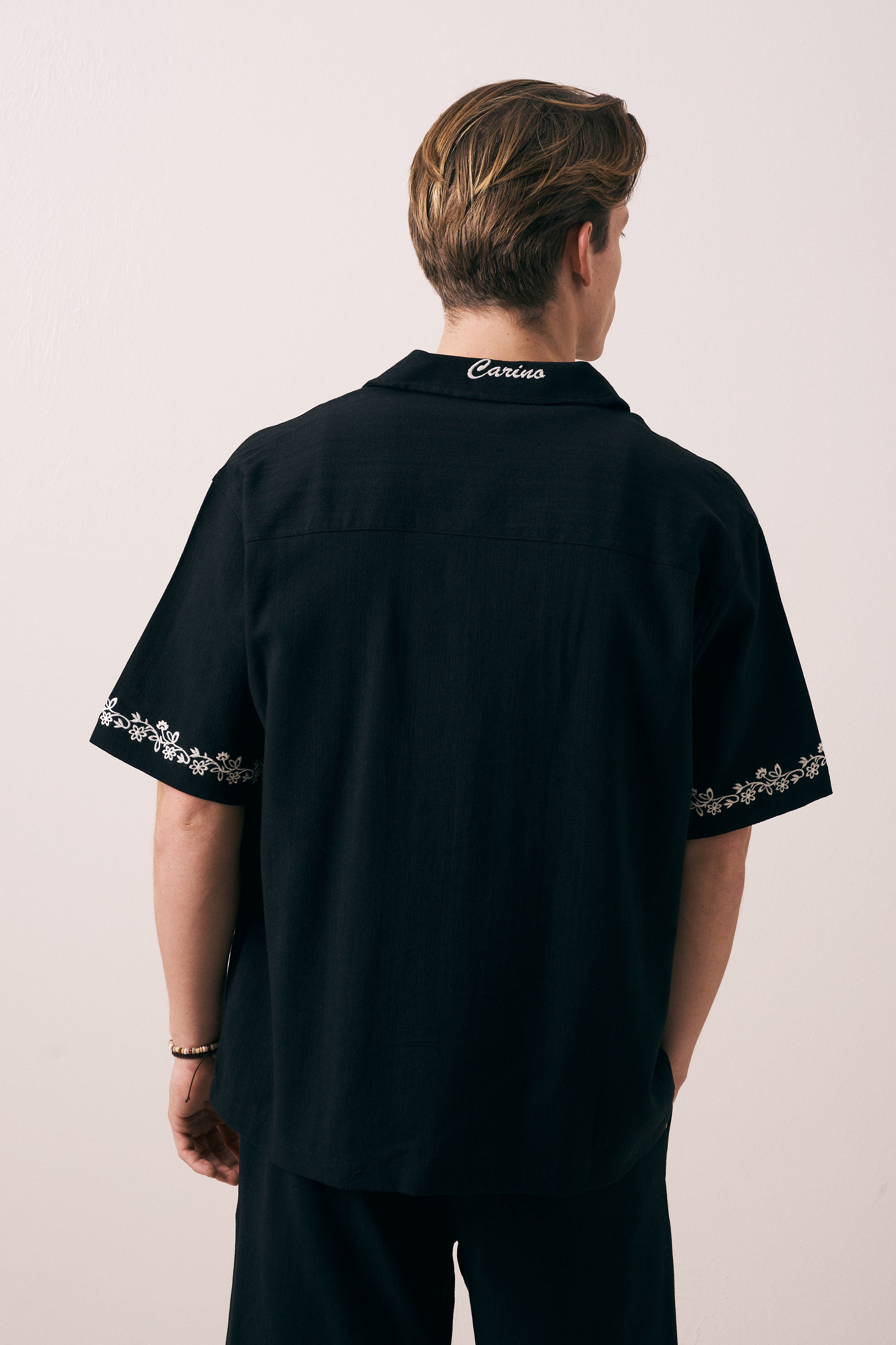 OVERSIZE FIT NAKIŞLI CEP DETAYLI GÖMLEK