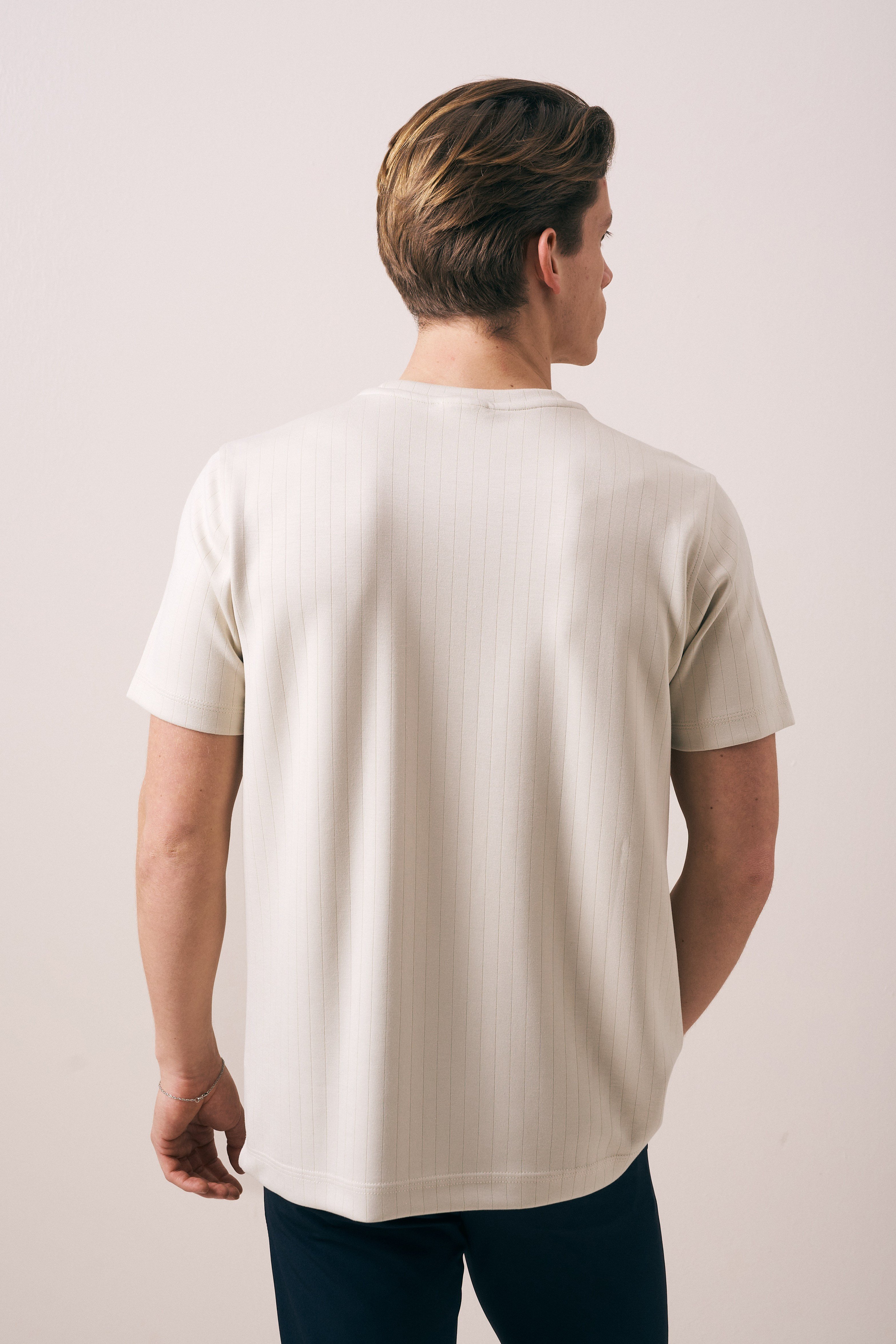 REGULAR FIT ÇİZGİLİ OYSHO ERKEK T-SHIRT