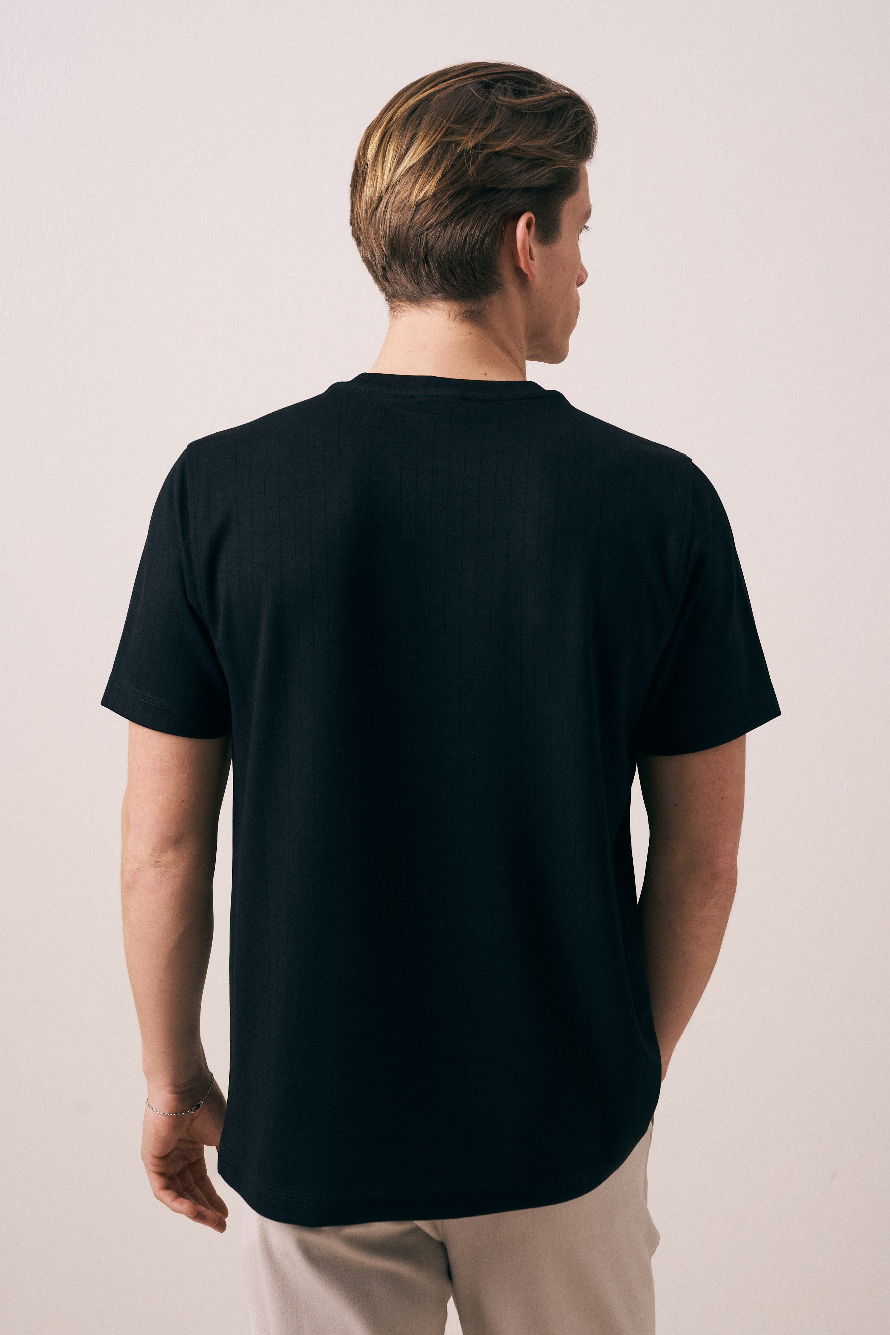 REGULAR FIT ÇİZGİLİ OYSHO ERKEK T-SHIRT