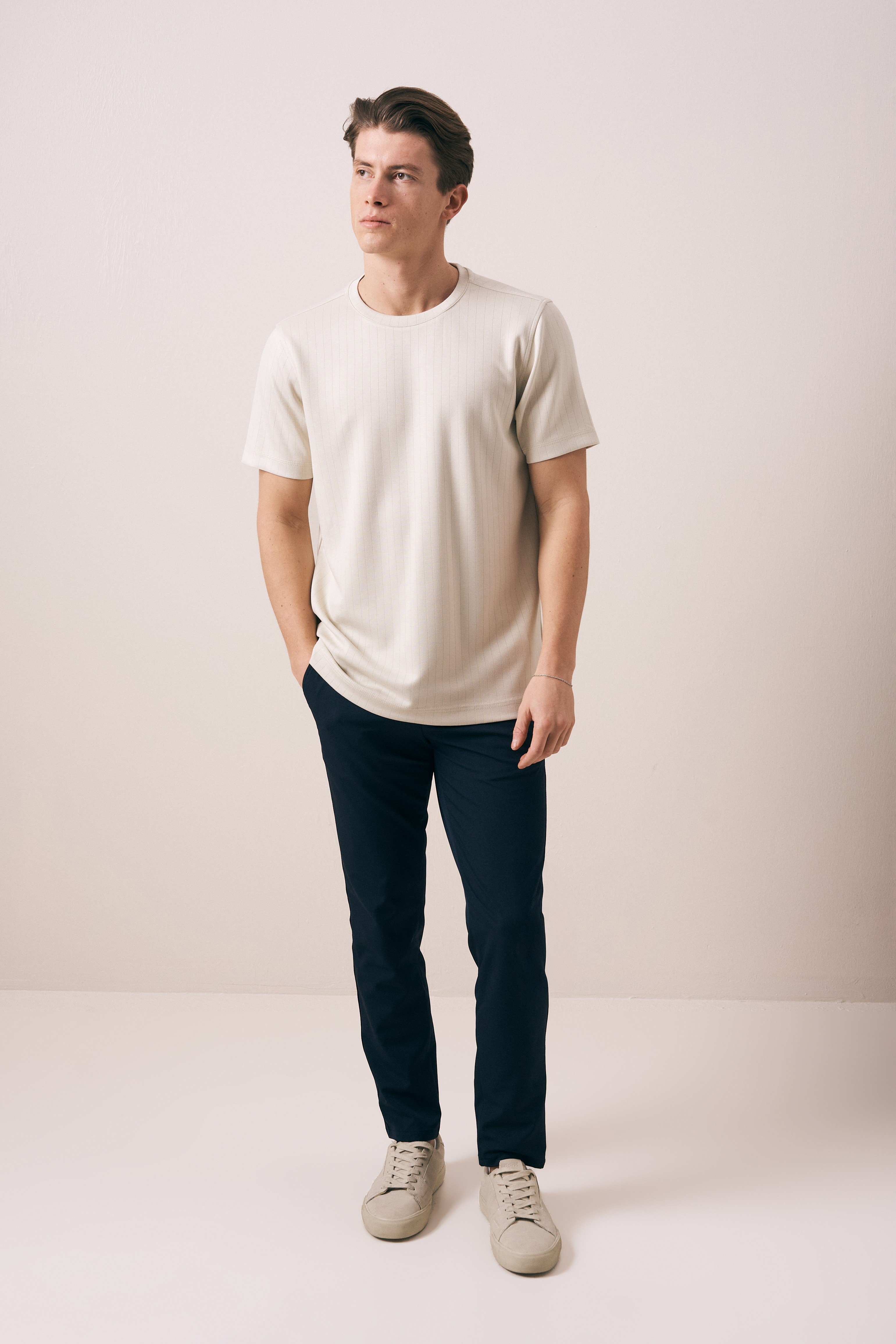 REGULAR FIT ÇİZGİLİ OYSHO ERKEK T-SHIRT