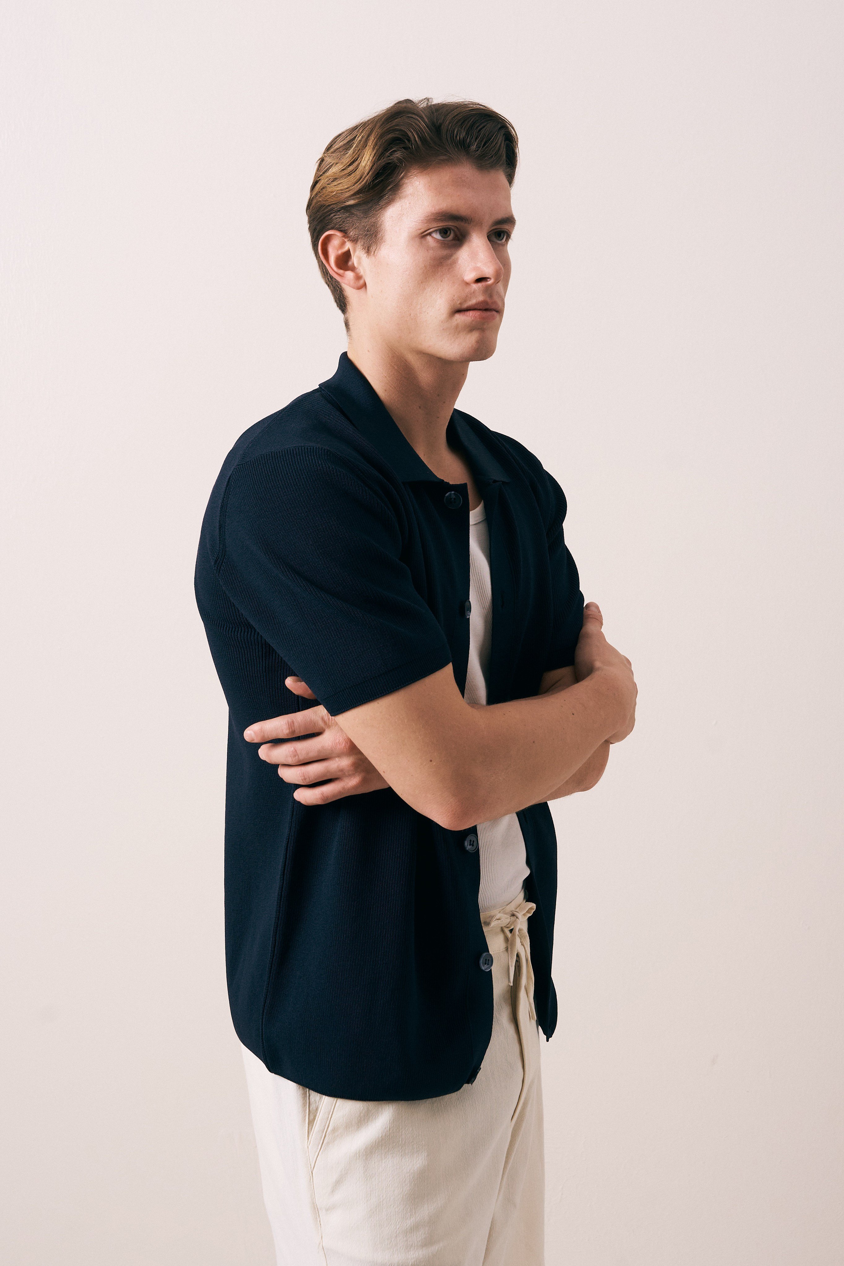 REGULAR FIT DÜĞMELİ TRİKO GÖMLEK