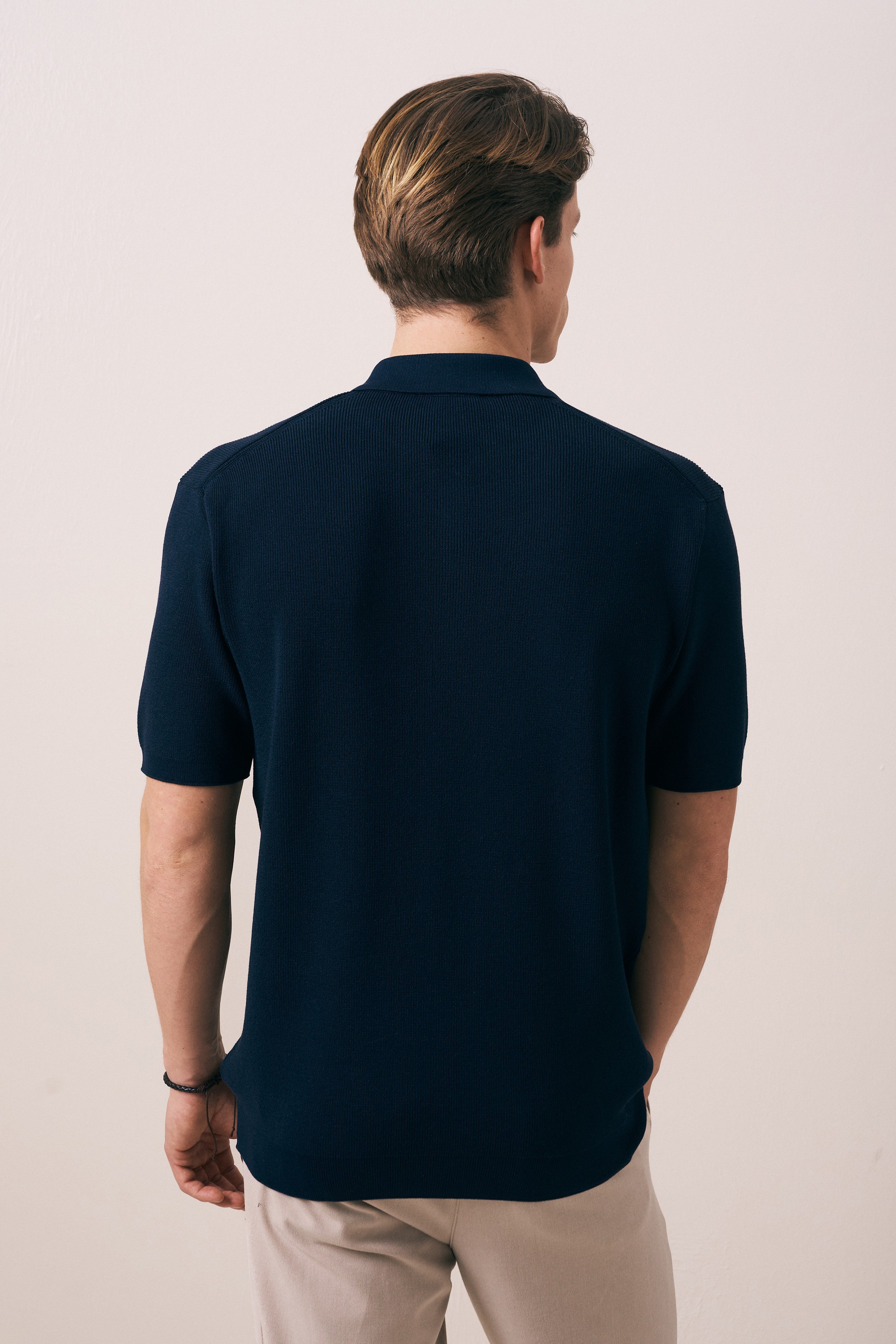 REGULAR FIT FERMUARLI POLO TRİKO T-SHIRT