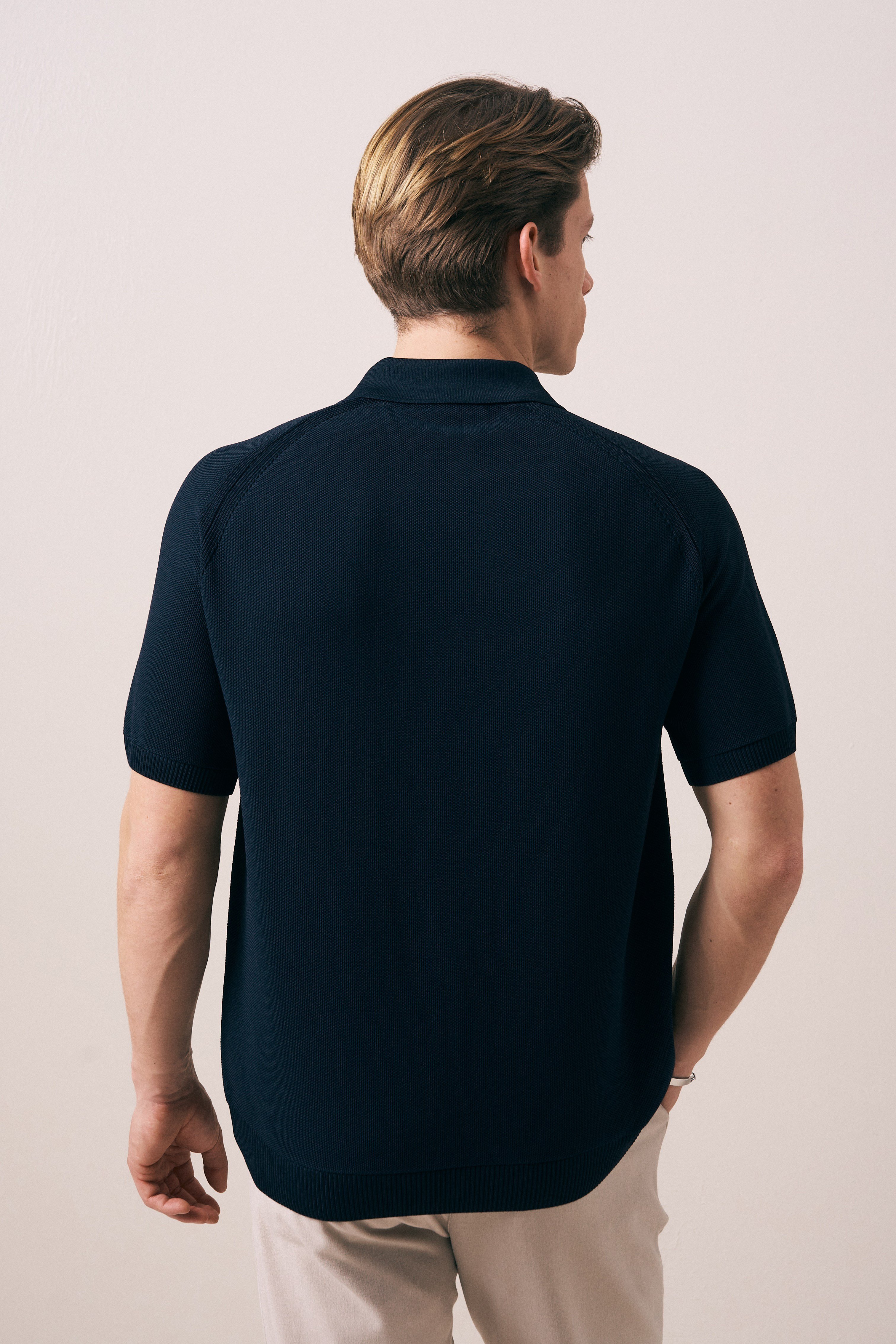 REGULAR FIT FERMUARLI POLO TRİKO T-SHIRT