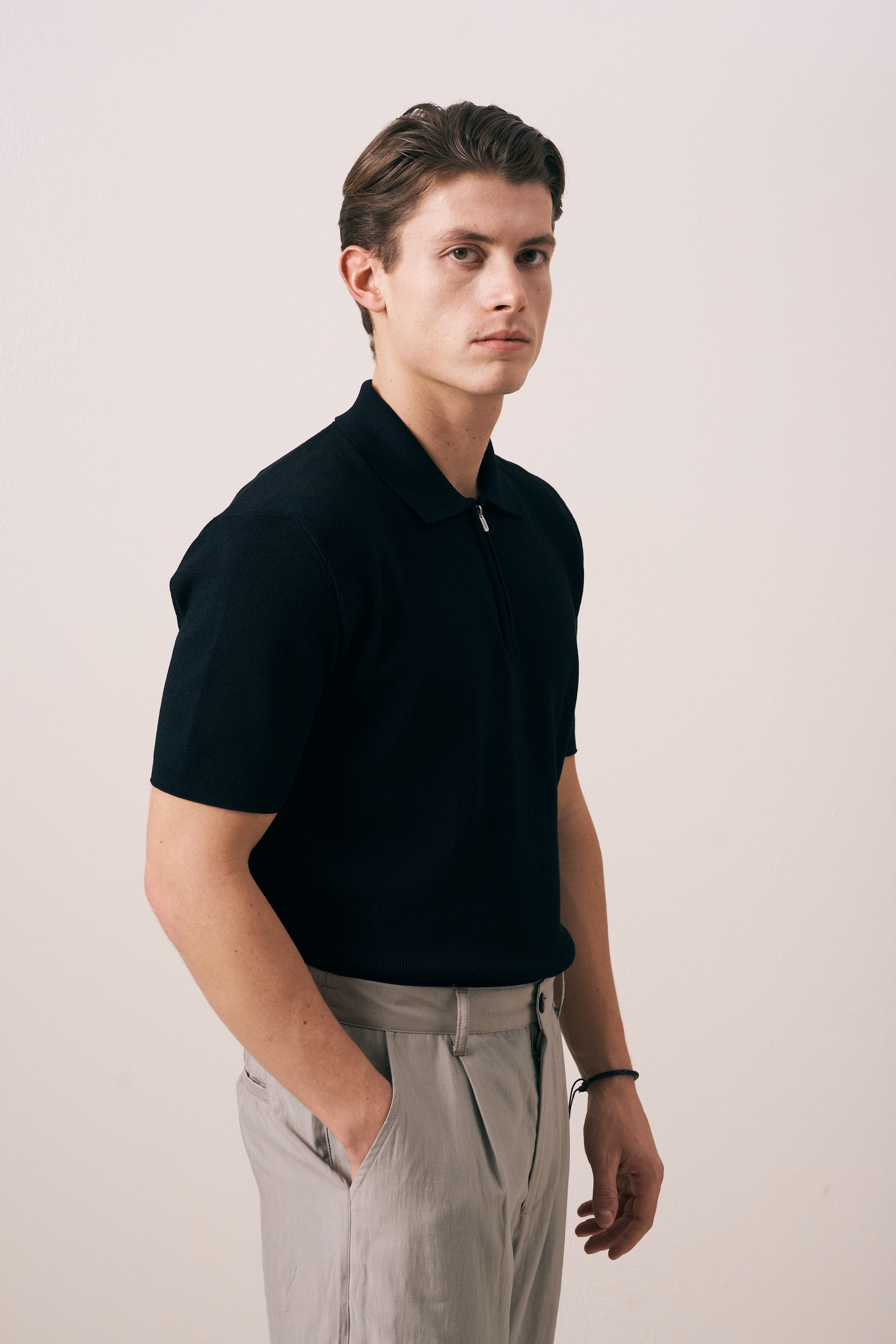 REGULAR FIT FERMUARLI POLO TRİKO T-SHIRT
