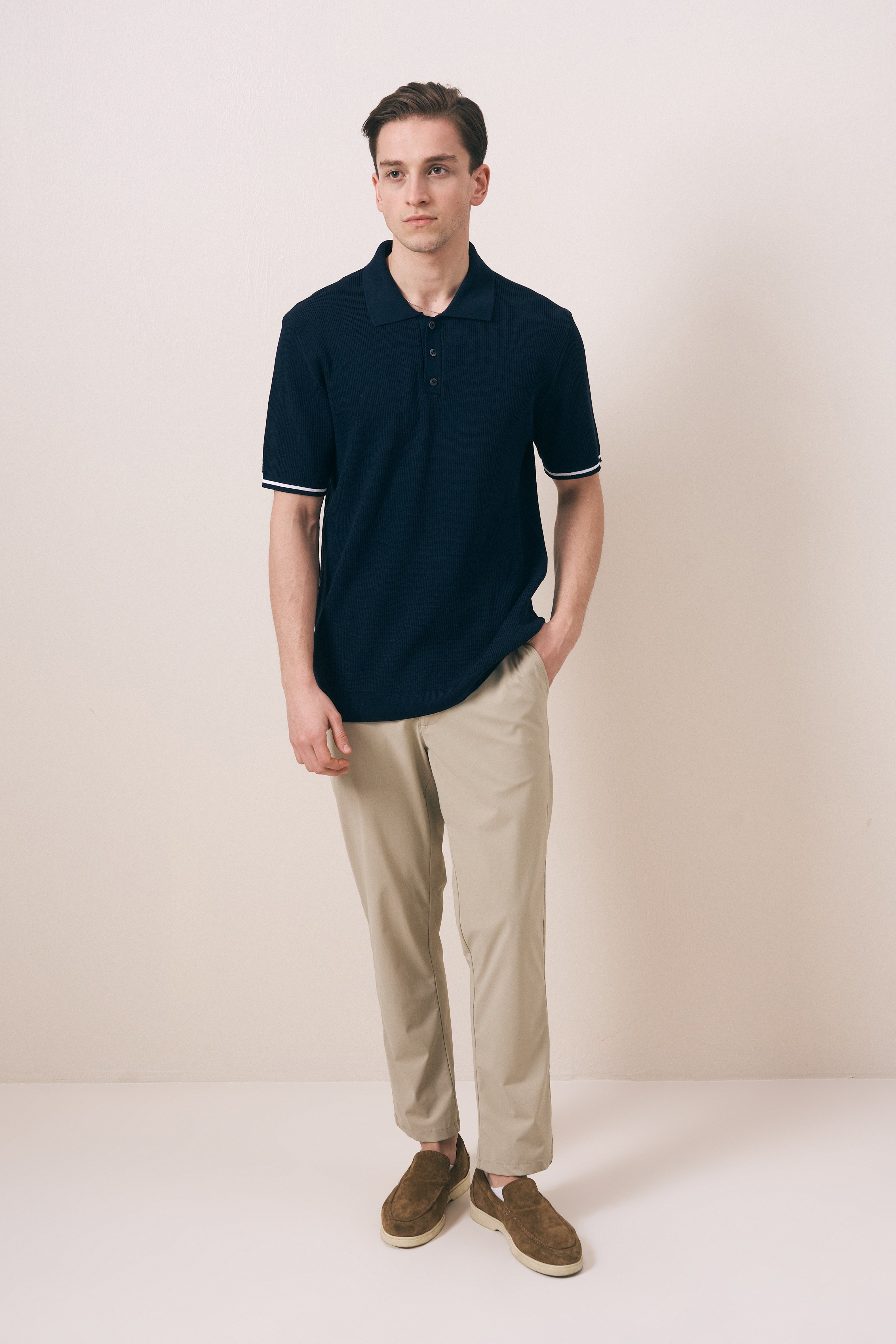 REGULAR FIT KOL DETAYLI DÜĞMELİ POLO TRİKO T-SHIRT