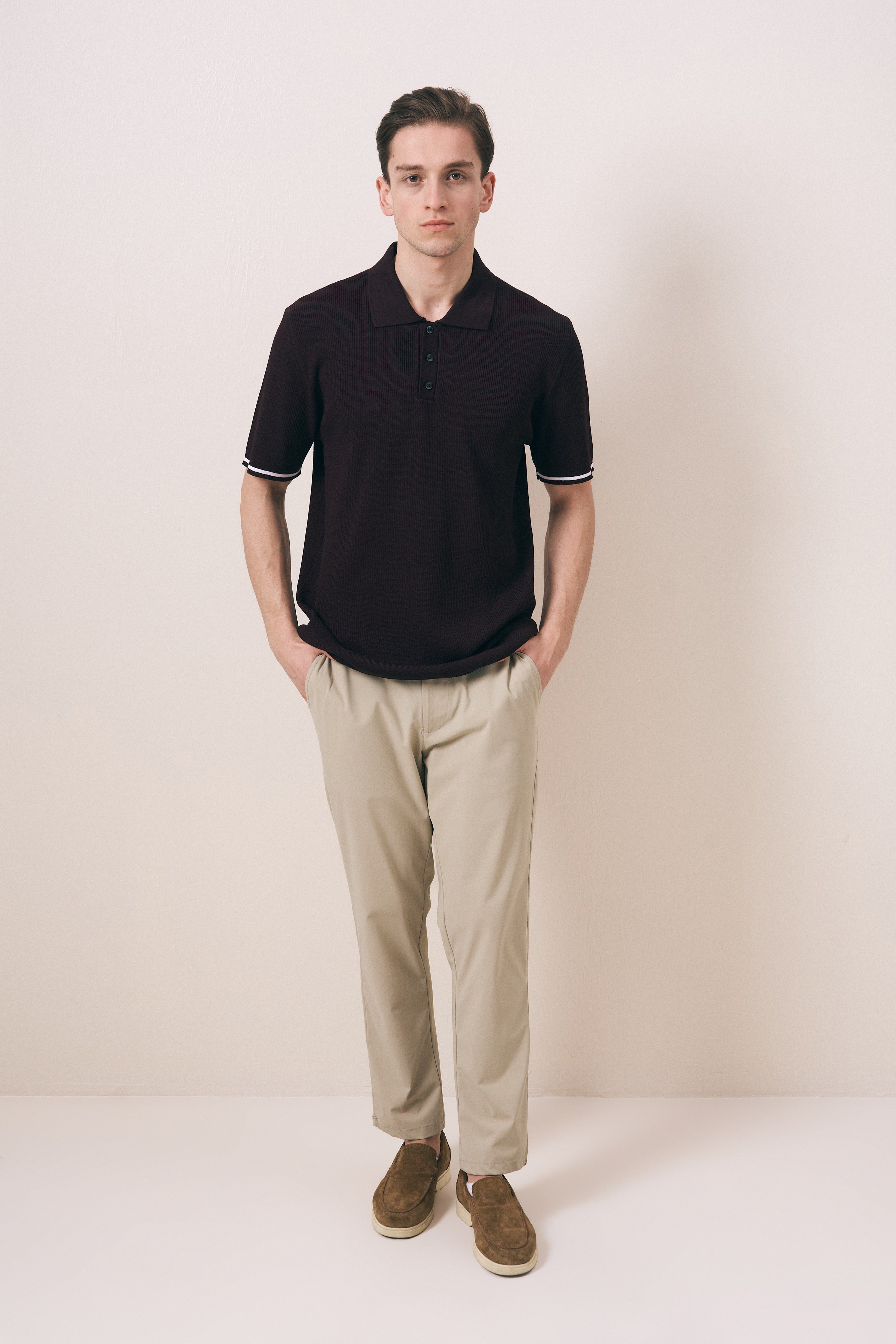 REGULAR FIT KOL DETAYLI DÜĞMELİ POLO TRİKO T-SHIRT
