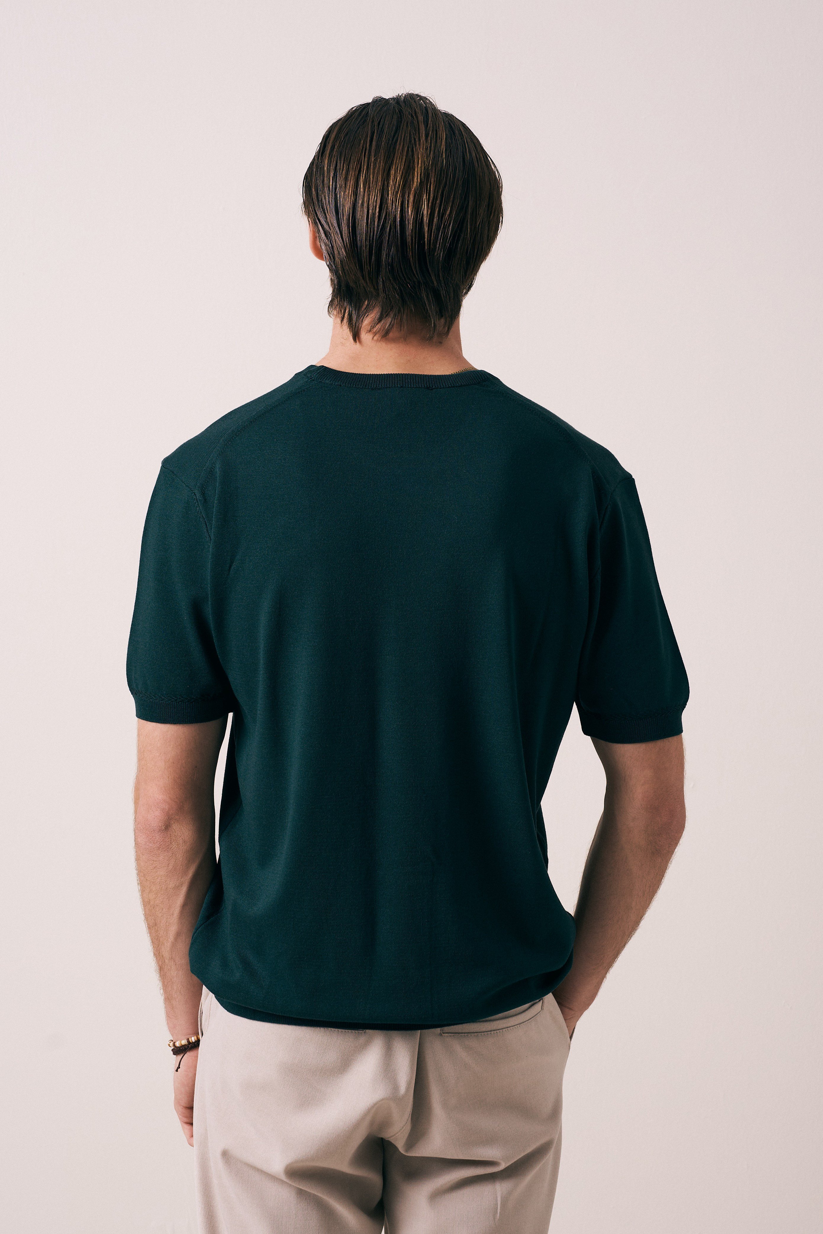 REGULAR FIT KOL ÖRGÜ DETAYLI TRİKO T-SHIRT