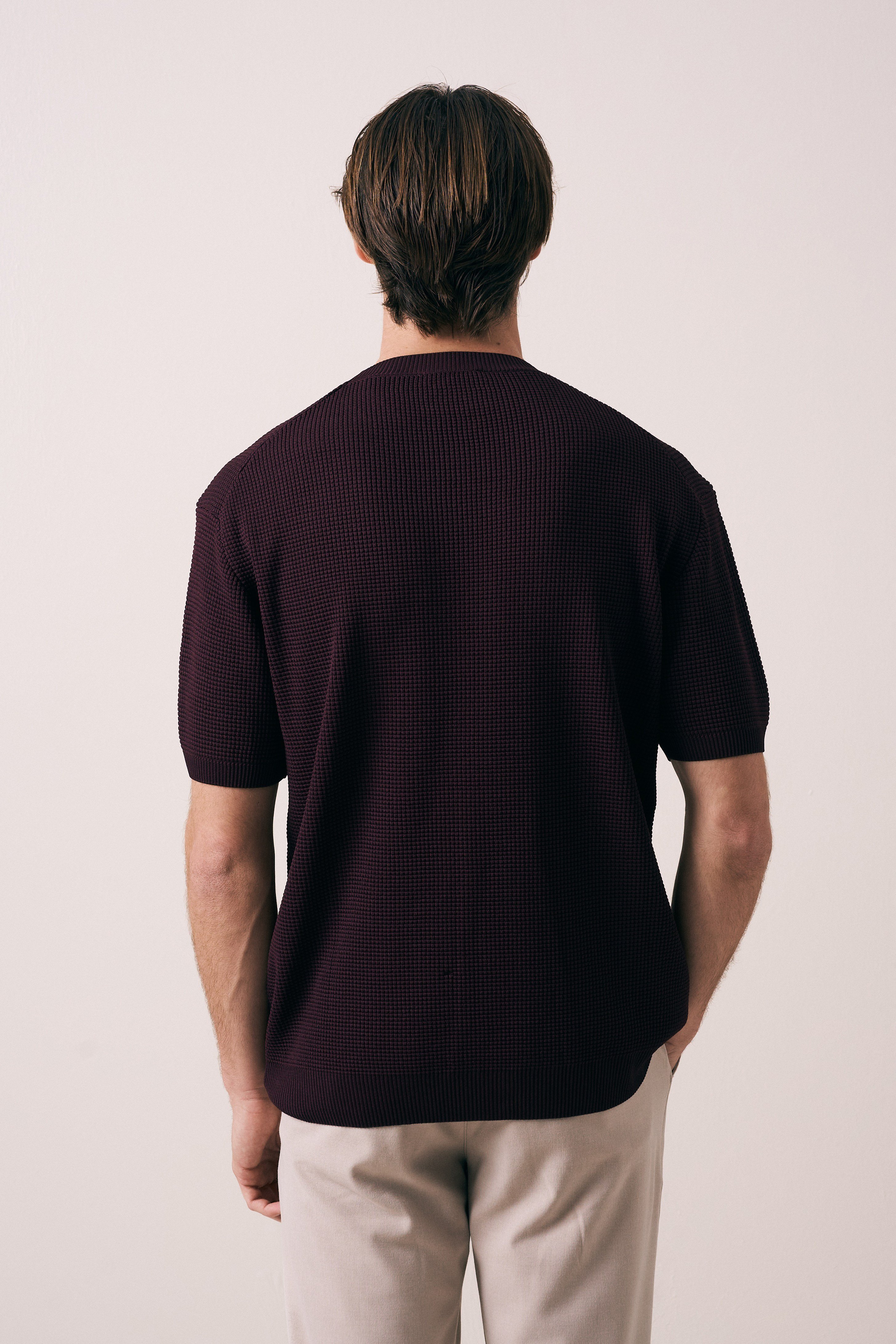 REGULAR FIT ÖRGÜ TRİKO T-SHIRT