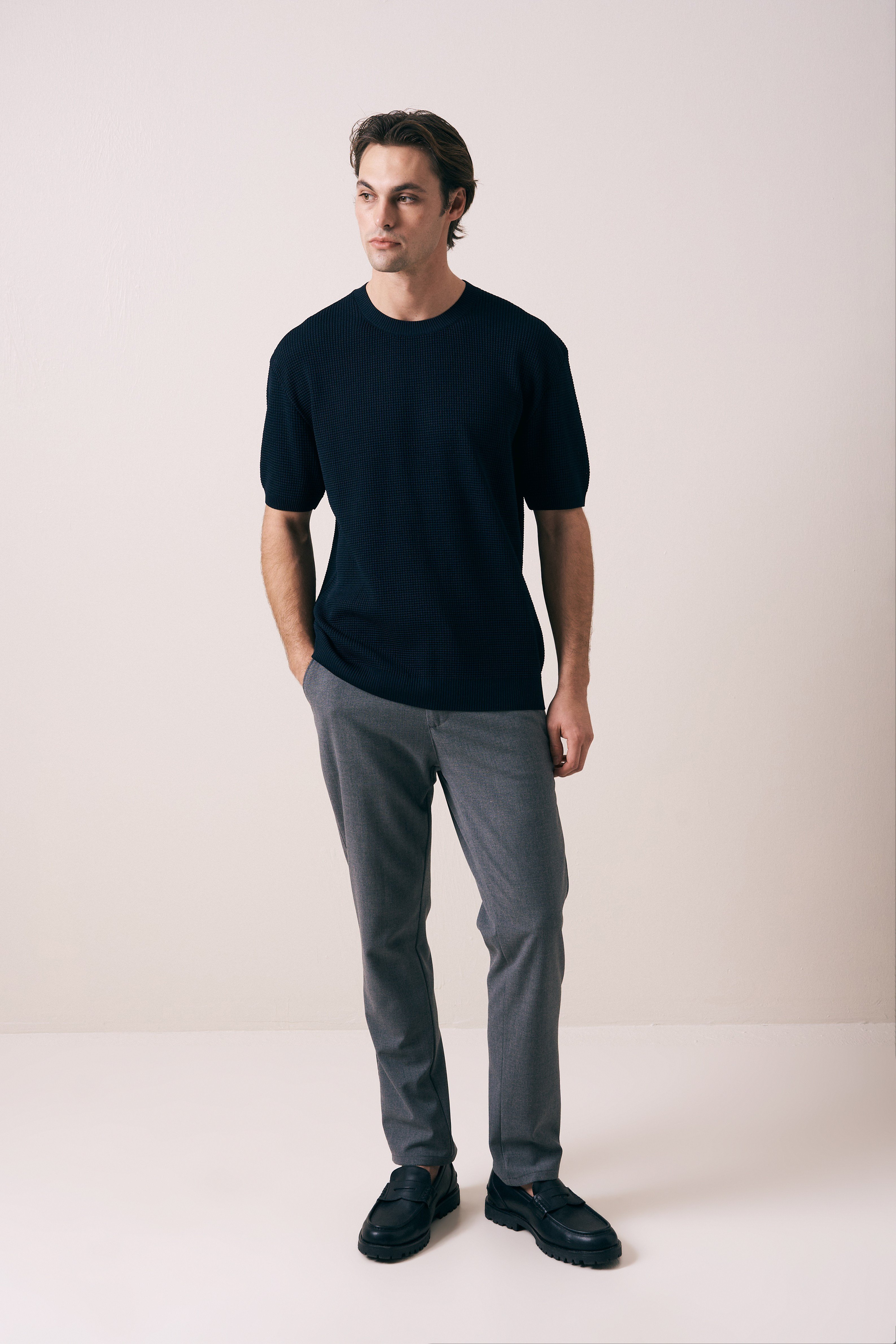 REGULAR FIT ÖRGÜ TRİKO T-SHIRT
