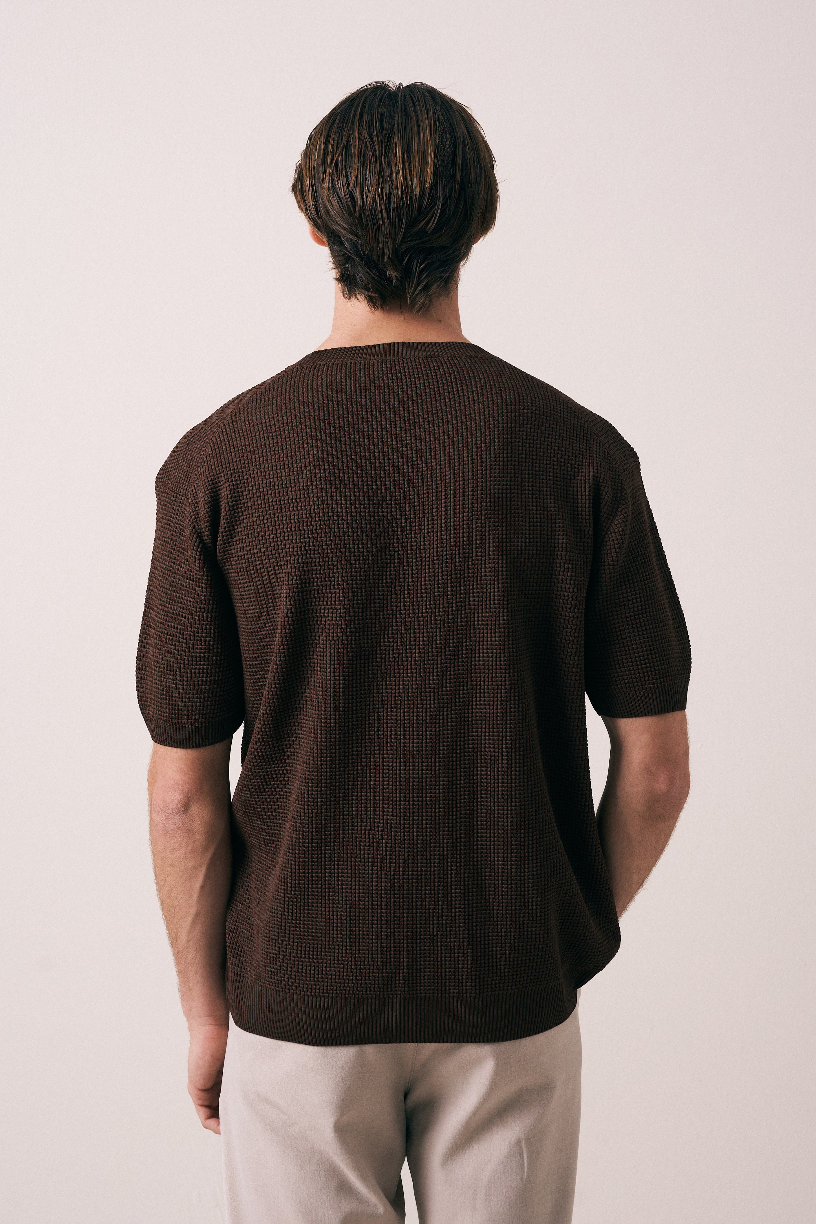 REGULAR FIT ÖRGÜ TRİKO T-SHIRT